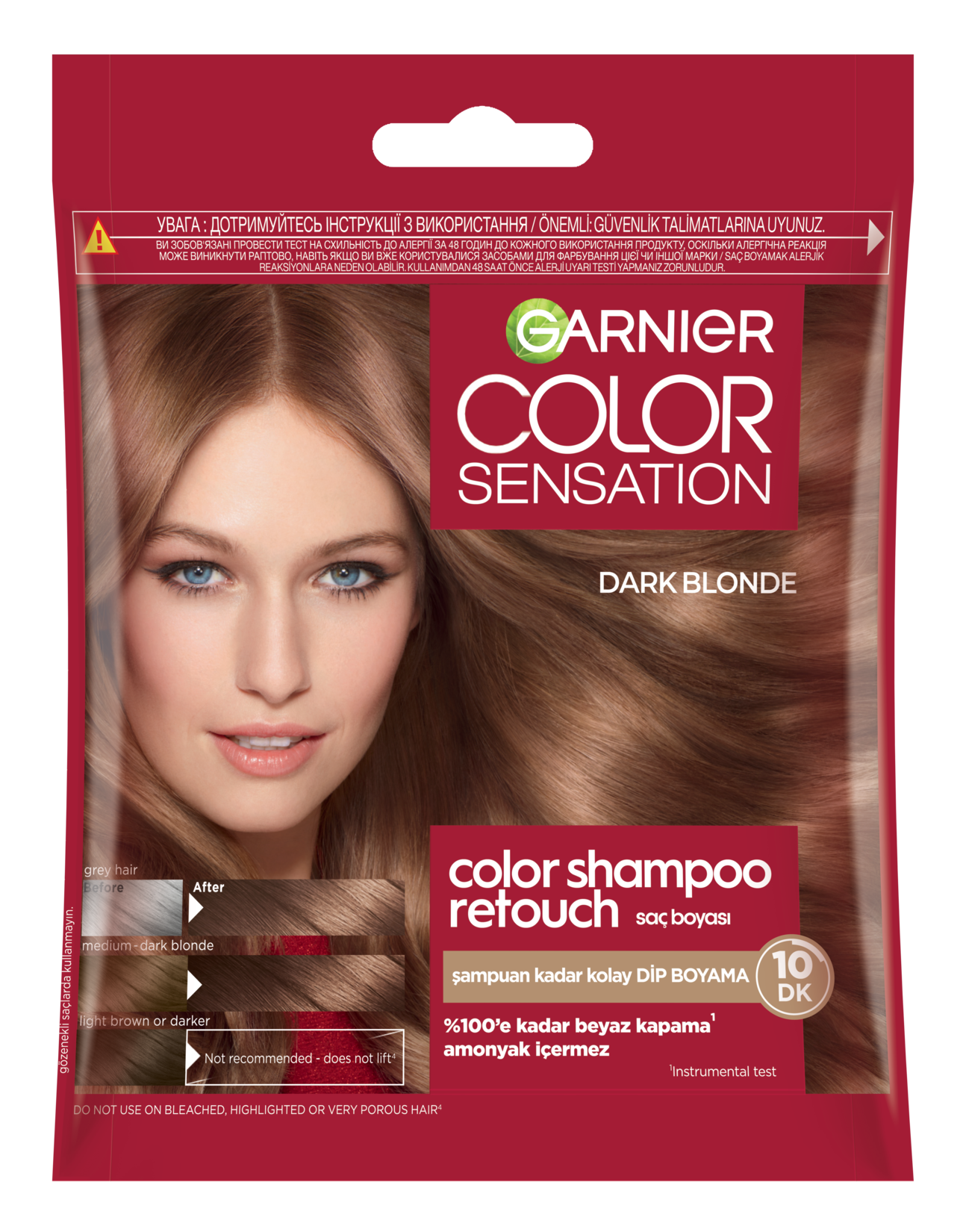 Garnier Color Shampoo Retouch Şampuan Kolaylığında Dip Boyası, Koyu Sarı 6.0 40 Ml