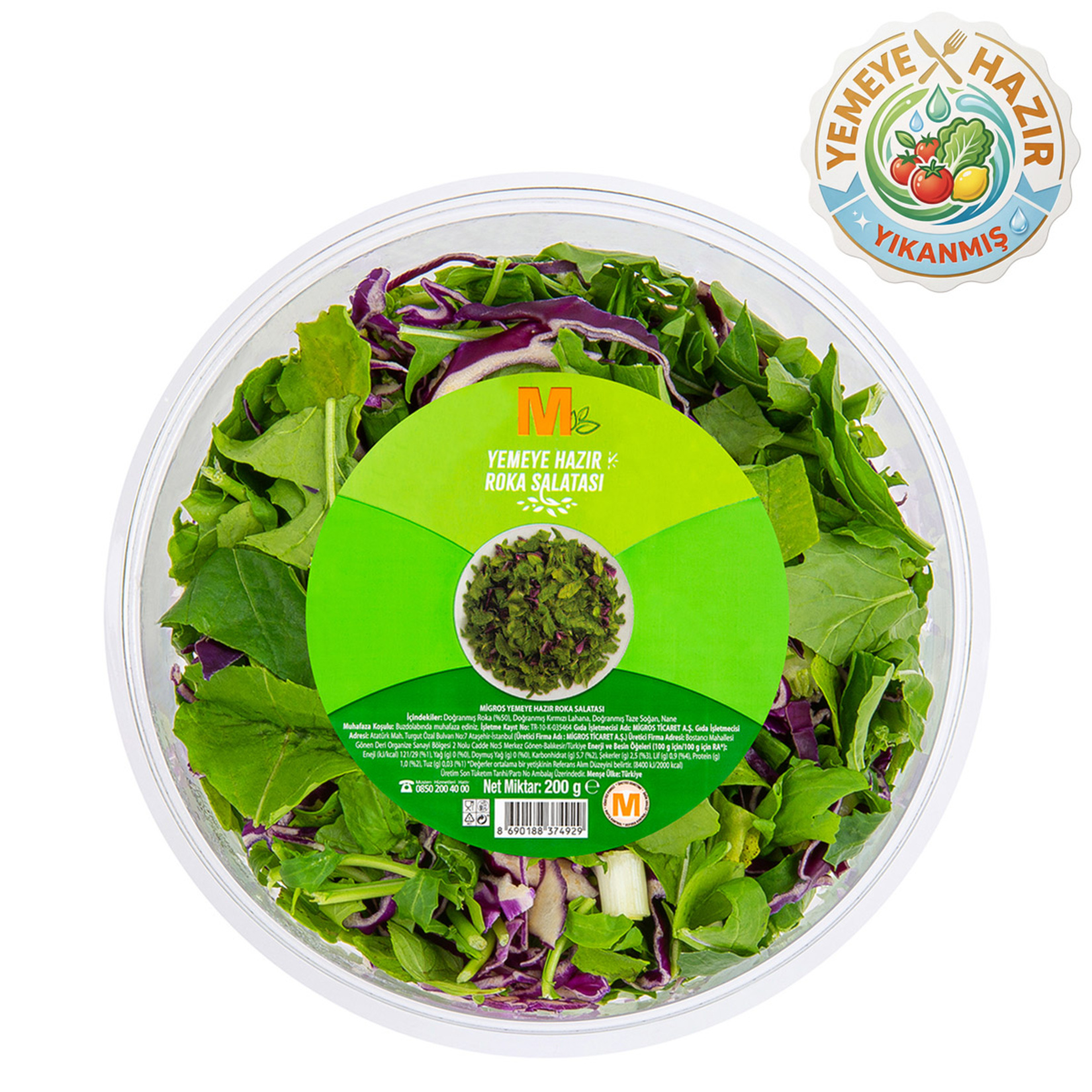 Migros Yemeye Hazır Roka Kap Salata 200 G