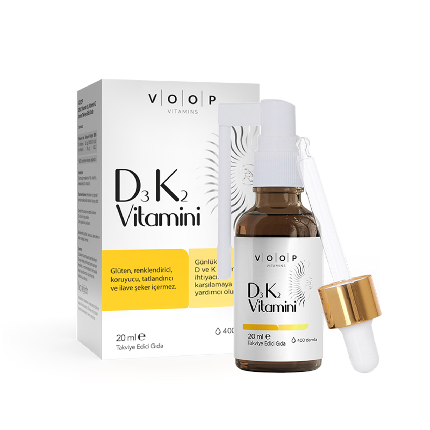 Voop Vitamin D3k2 Sprey - Damla 20 Ml