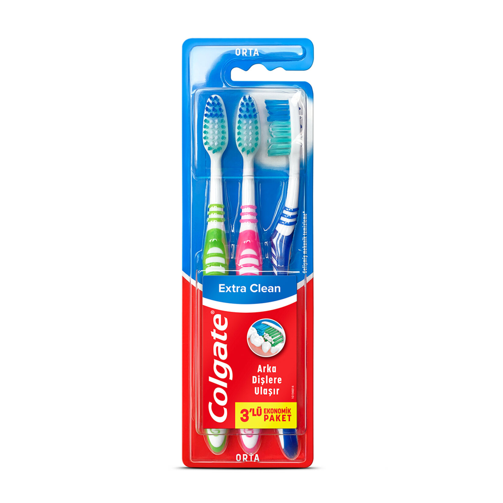 Colgate Extra Clean Orta Diş Firçasi 2+1