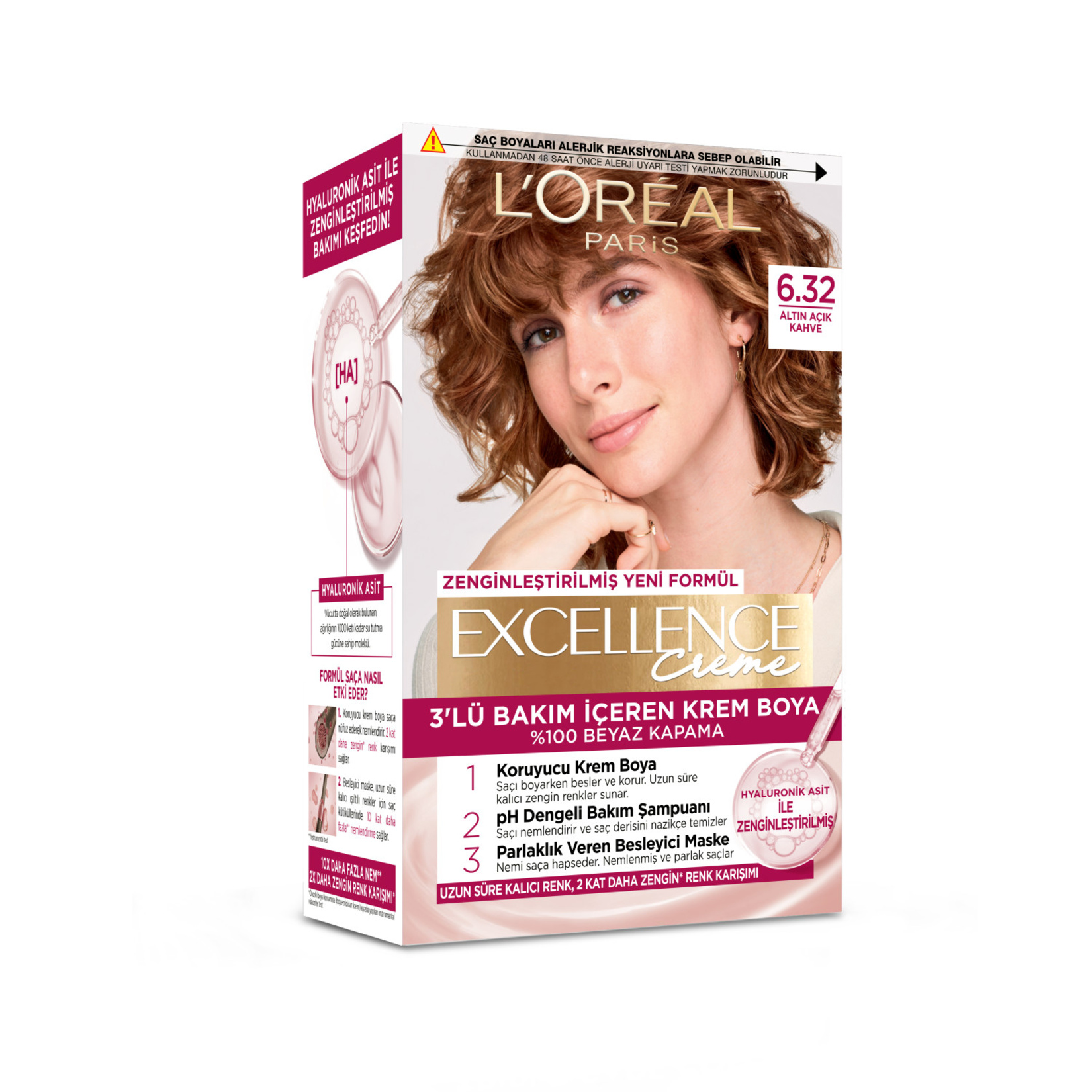 L'Oréal Paris Excellence Creme Saç Boyası - 6.32 Altın Açık Kahve