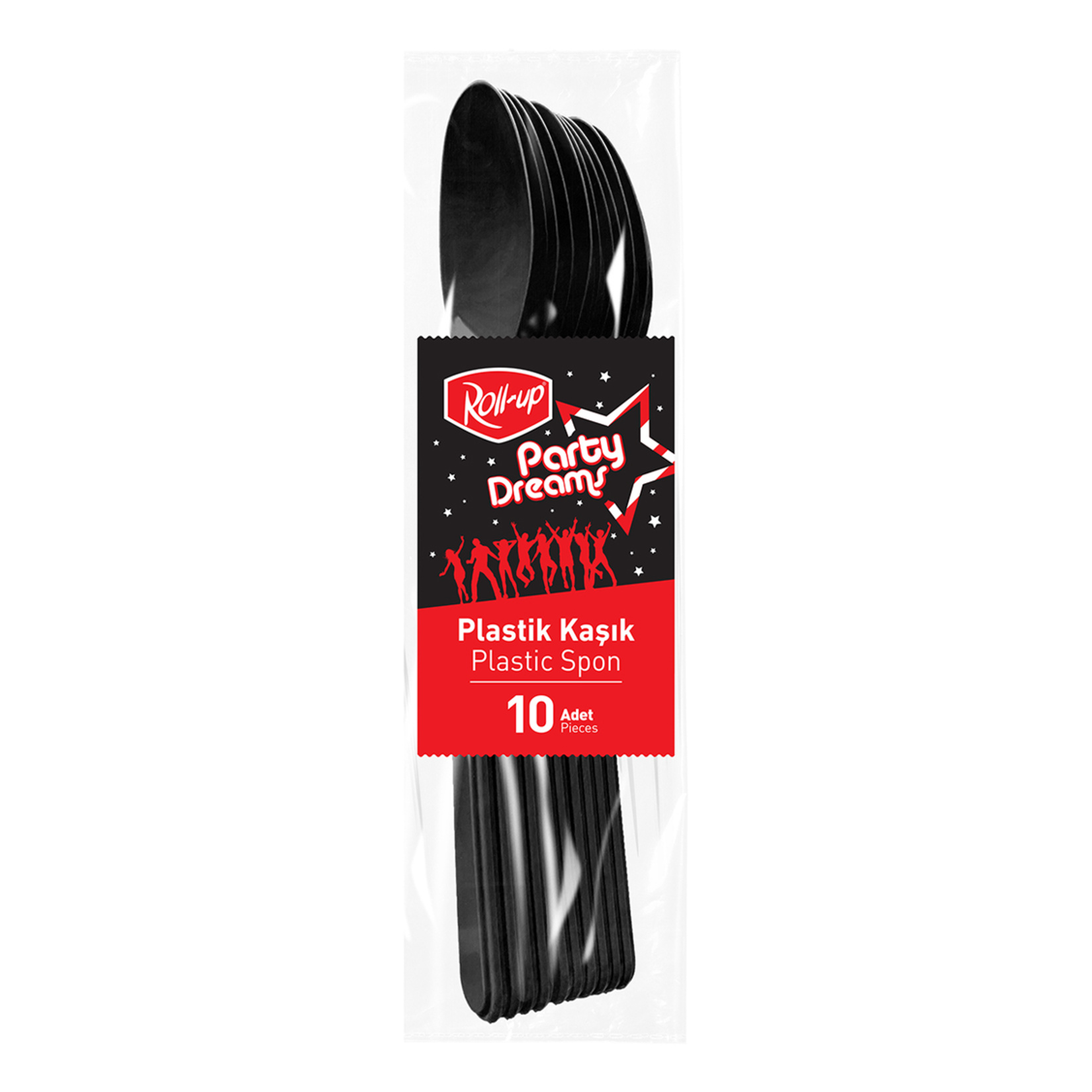 Roll-Up Party Dreams Kaşık Siyah 10'lu