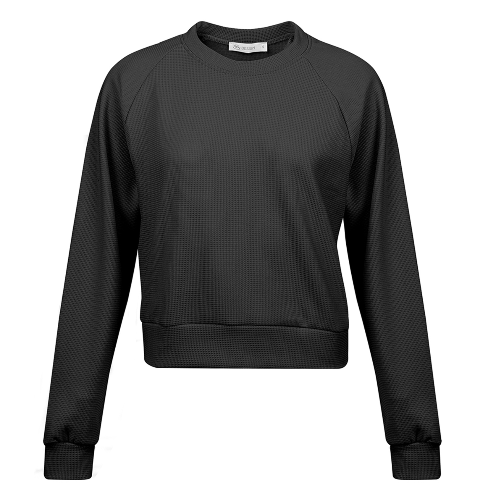 S-Design Petek Doku Kadın Sweatshirt Siyah M