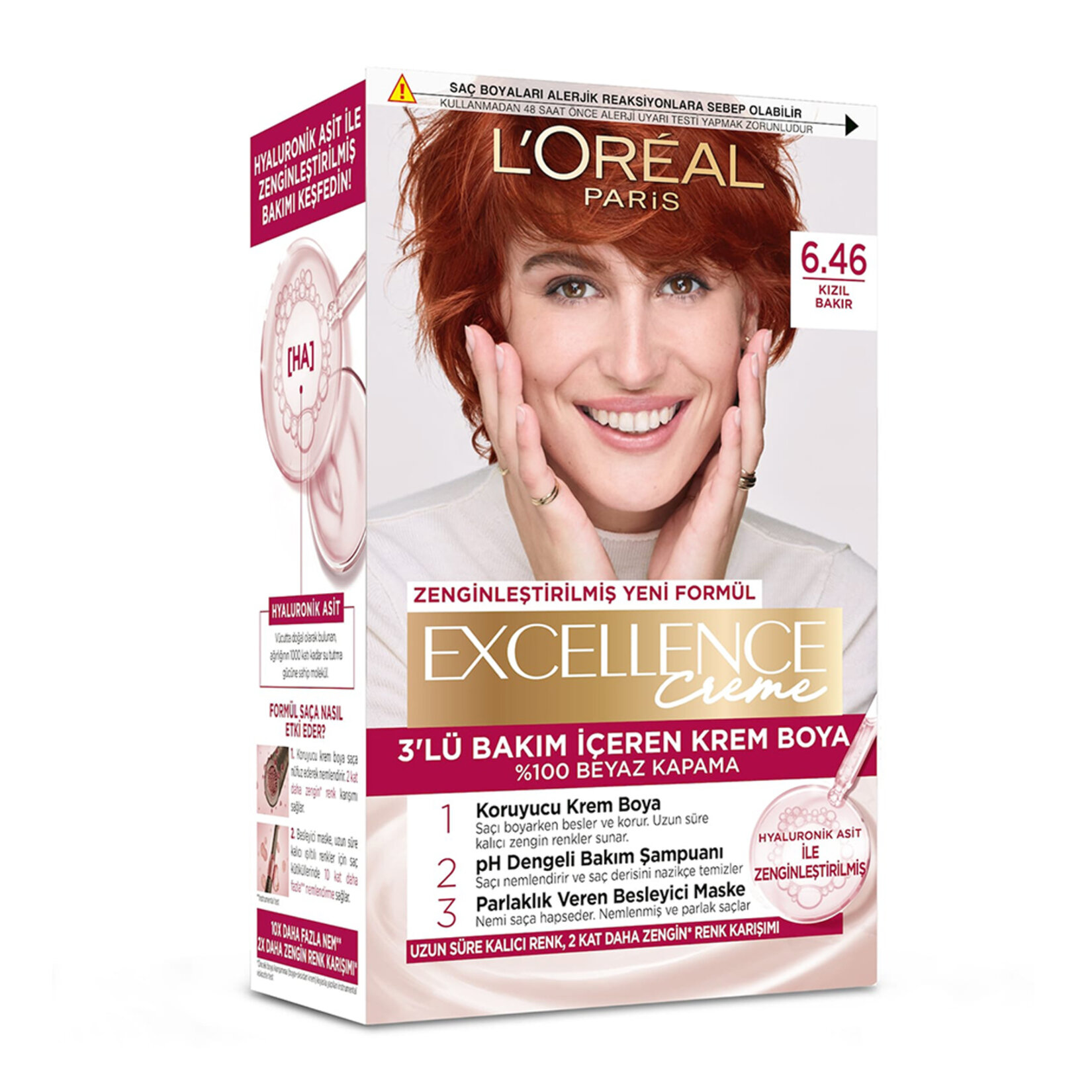 Excellence Creme Saç Boyası 6.46 Kızıl Bakır 192 Ml