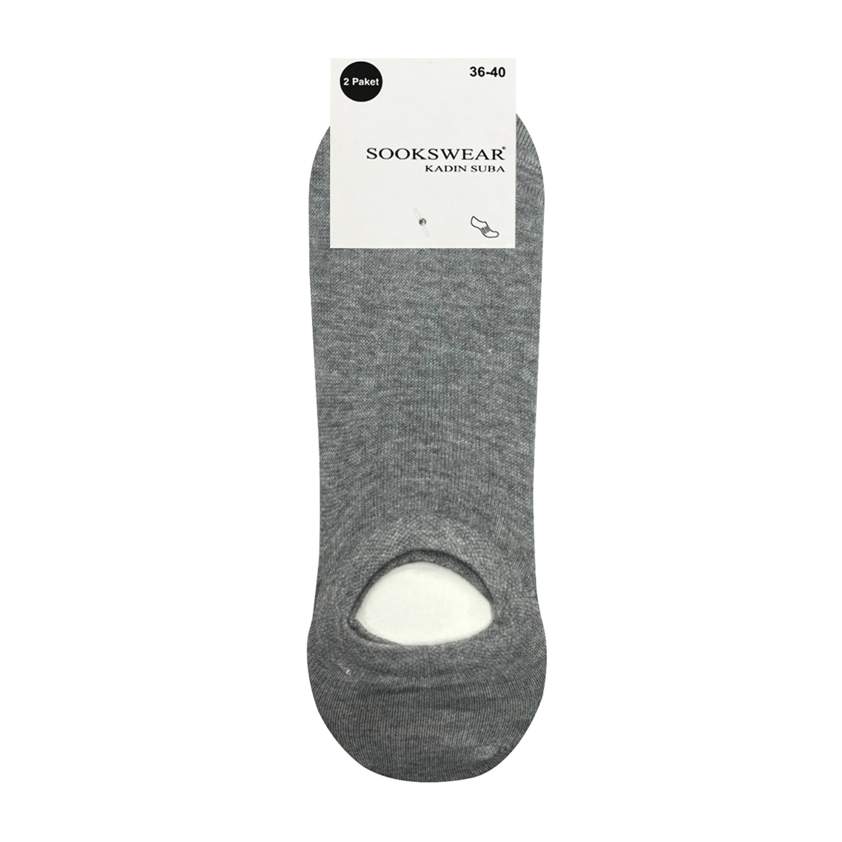 Sookswear Desenli Kapalı Çarık Kadın Çorap 2'li 36/40
