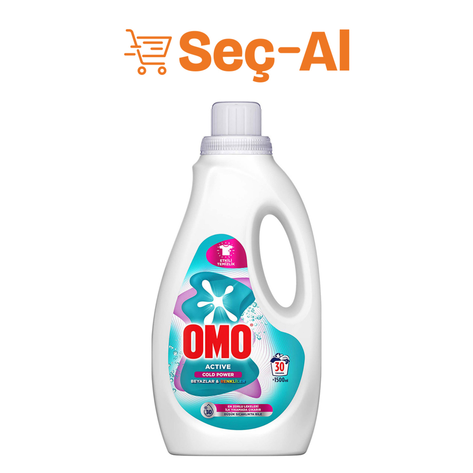 Omo Active Cold Power Beyazlar ve Renkliler için Sıvı Deterjan 1500 Ml
