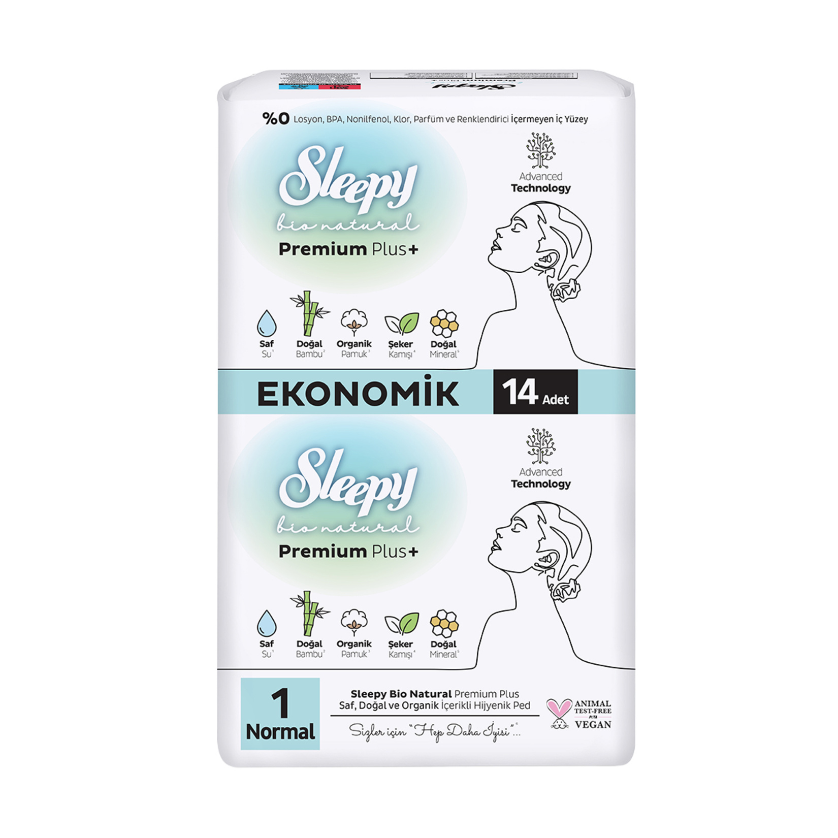 Sleepy Bio Premium Eco Hijyenik Ped Normal 14'lü
