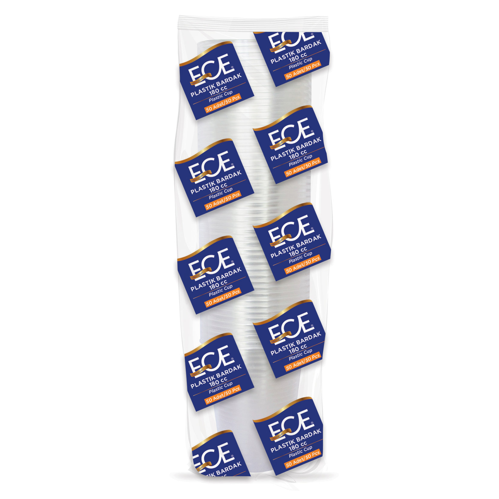 Ece Plastik Şeffaf Bardak 50'li 180 Cc