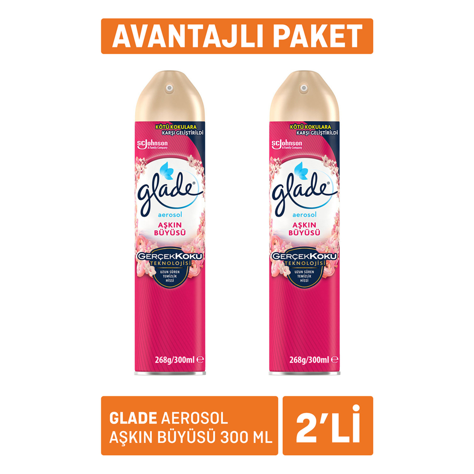 Glade Aerosol Aşkın Büyüsü 2 x 300 Ml