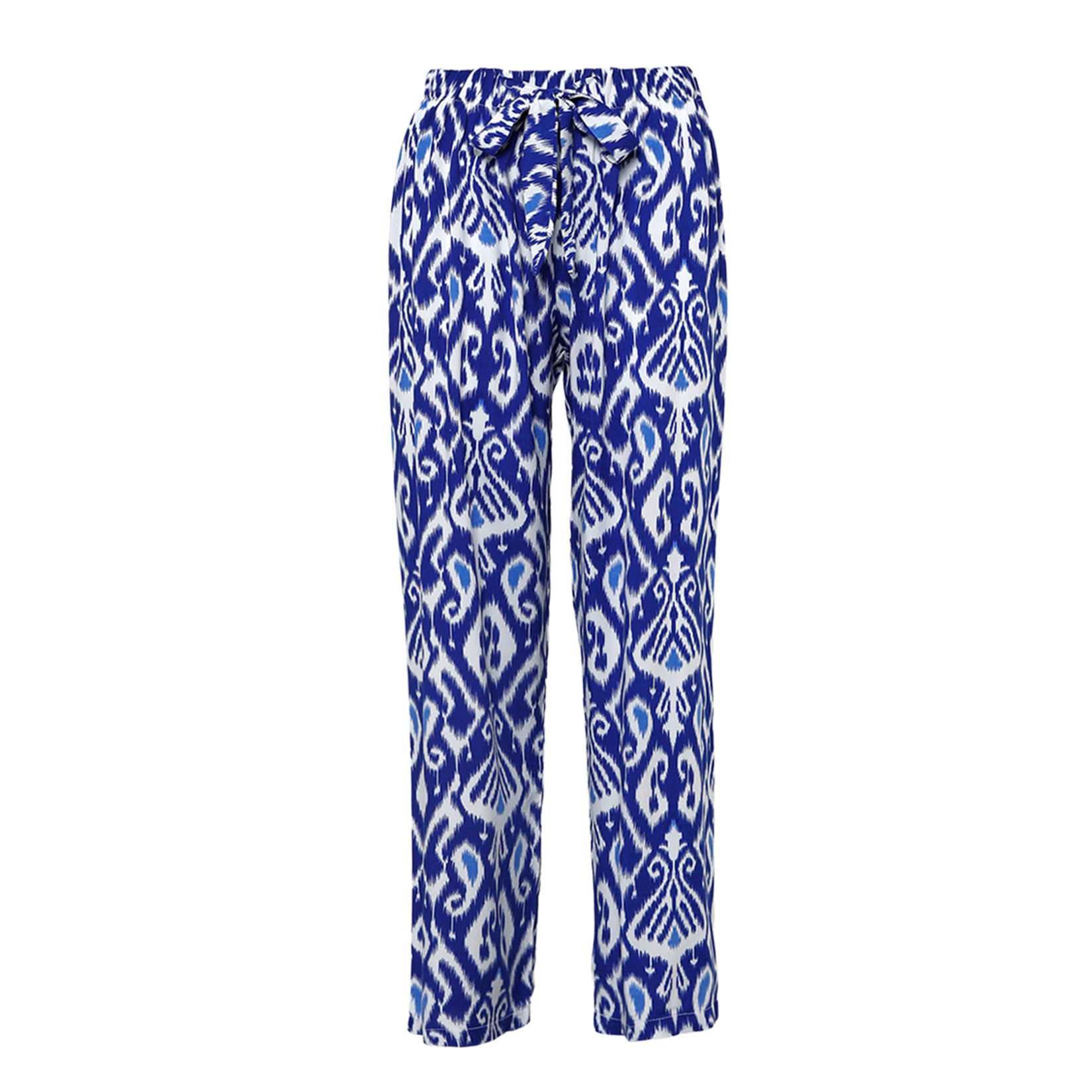 S Design Desenli Pantolon Mavi L