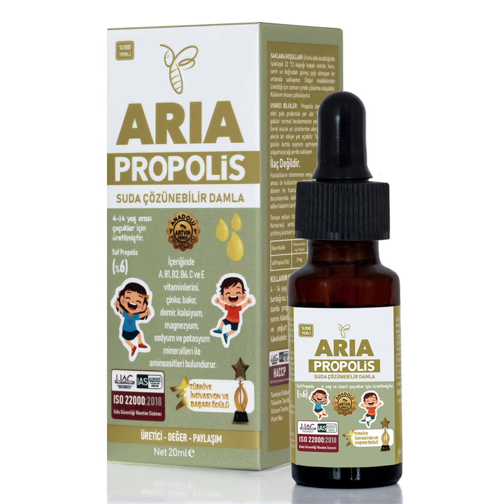 Aria Propolis %6 Suda Çözünebilir Damla 20 Ml
