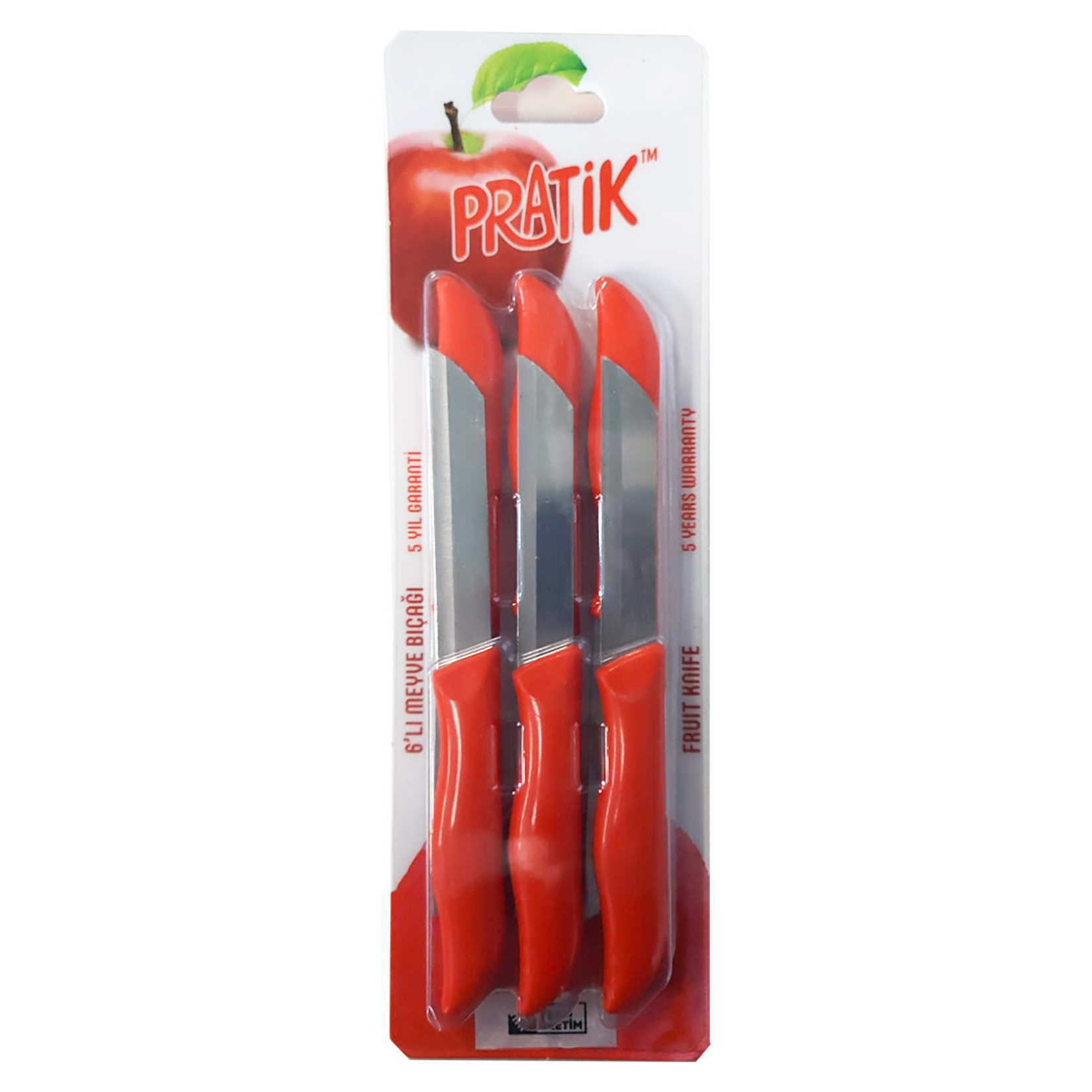 Pratik Plastik Saplı Meyve Bıçağı 6'lı