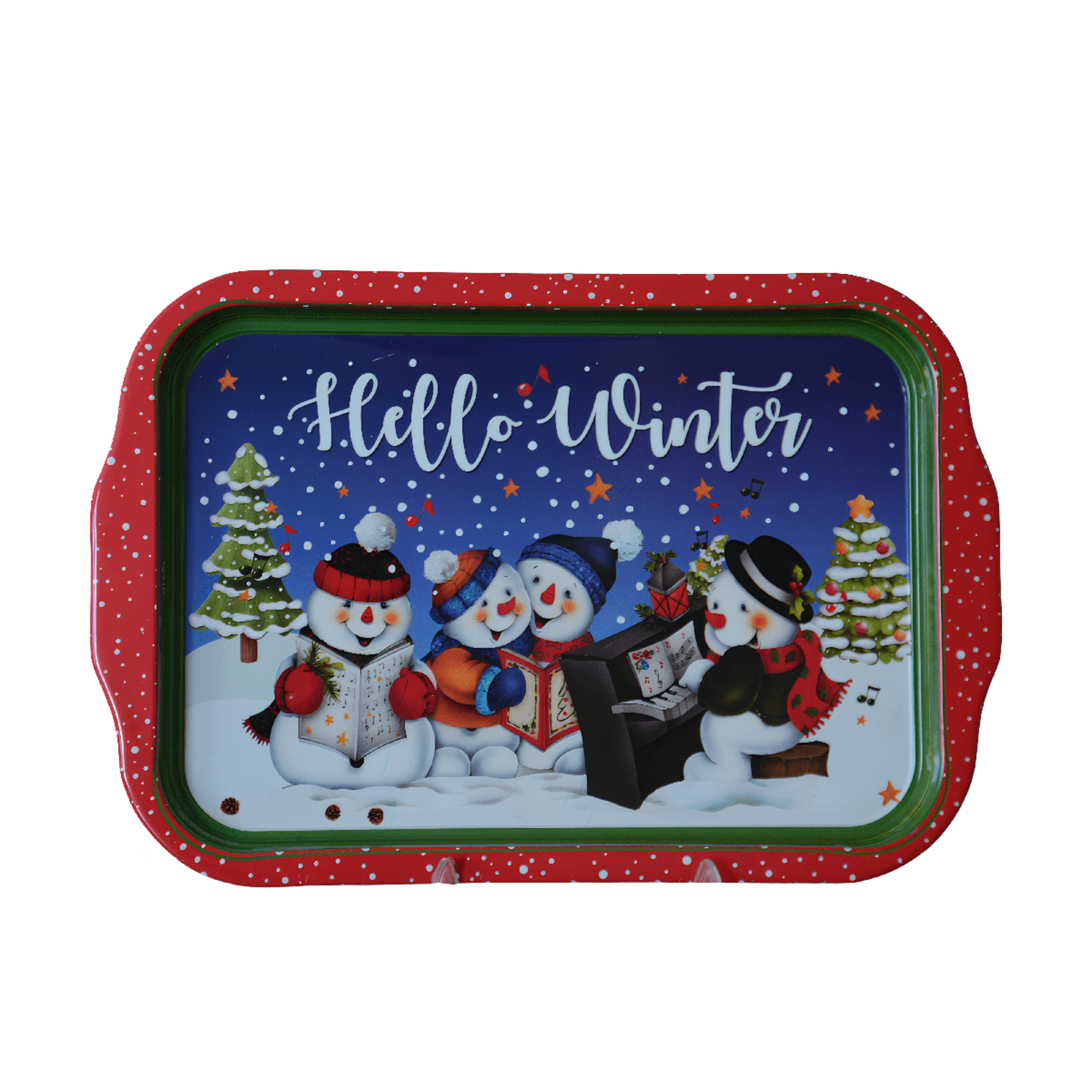 Myros Metal Tepsi Winter Çift Yön Baskılı 30 x 23 Cm