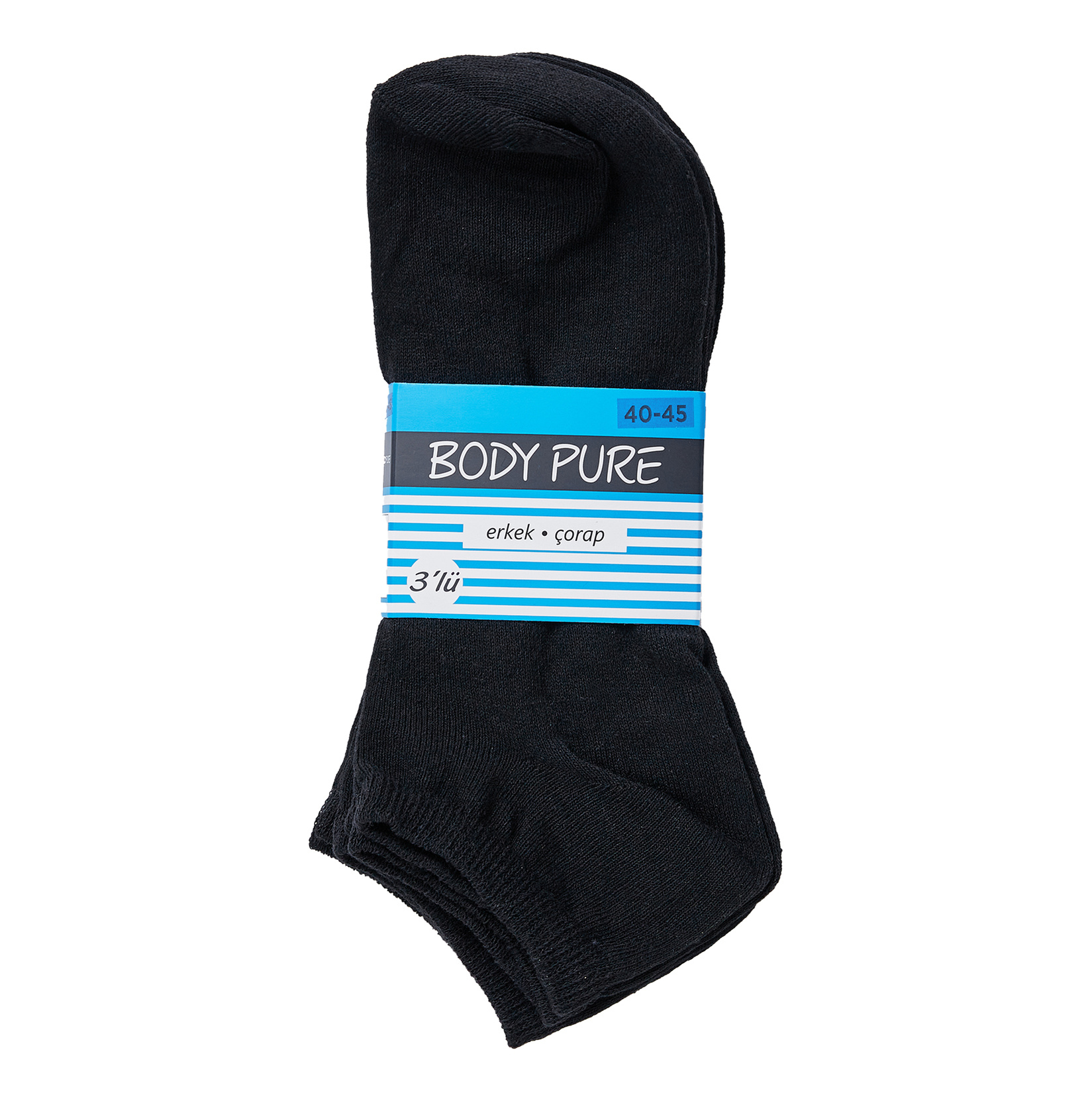 Body Pure 3'lü Erkek Patik Çorabı 40/45