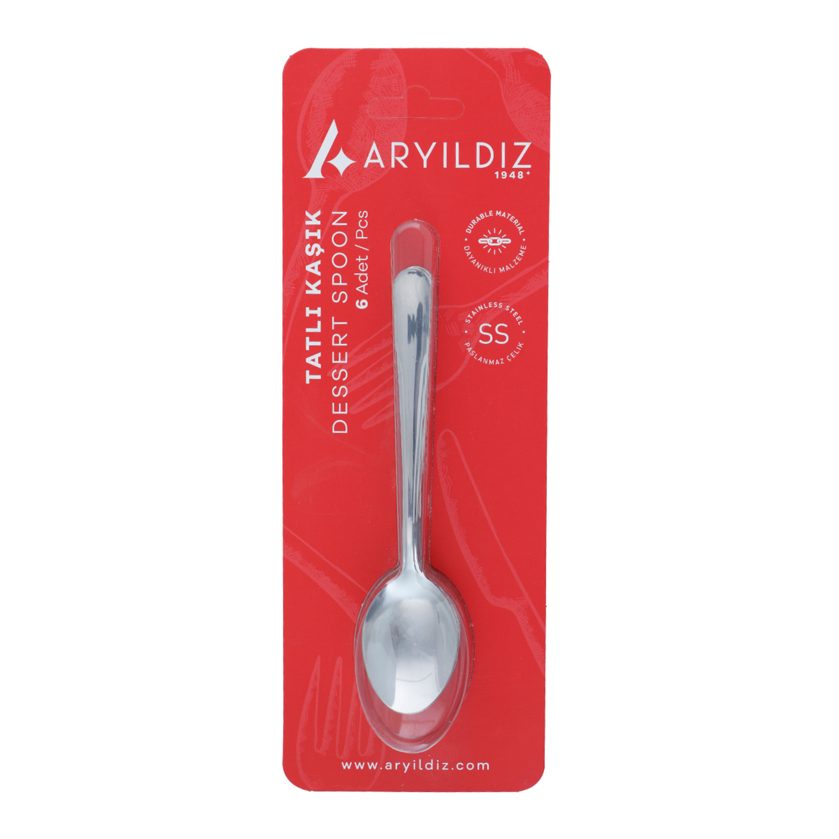 Aryıldız Deniz Vakumlu Tatlı Kaşık 6'lı