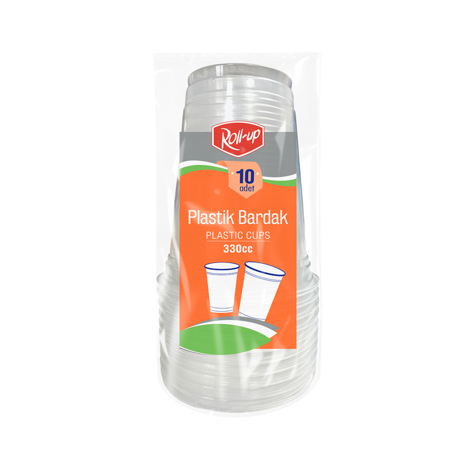 Roll-Up Plastik Bardak 330 Cc 10'lu