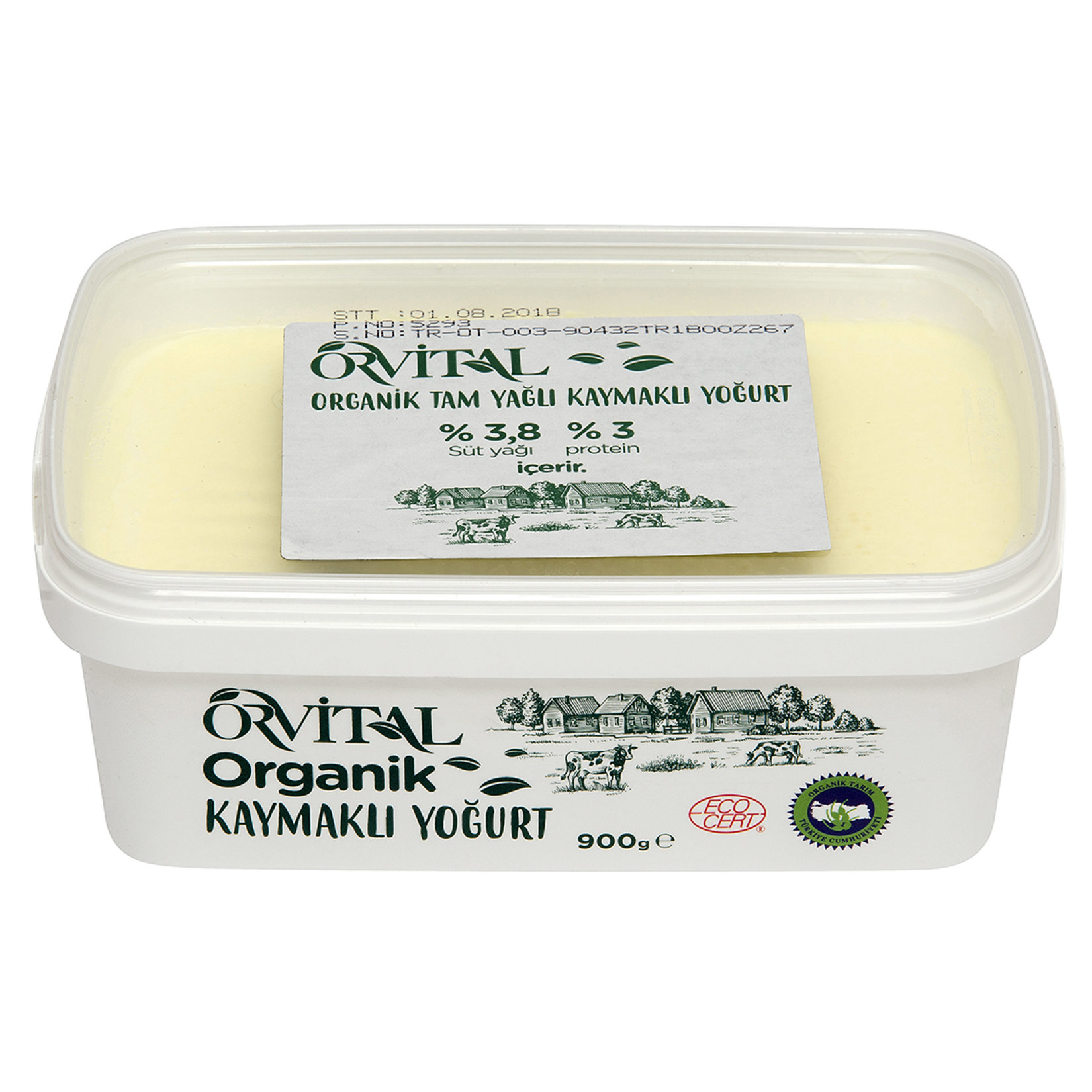 Orvital Organik Tam Yağlı Kaymaklı Yoğurt 900 G