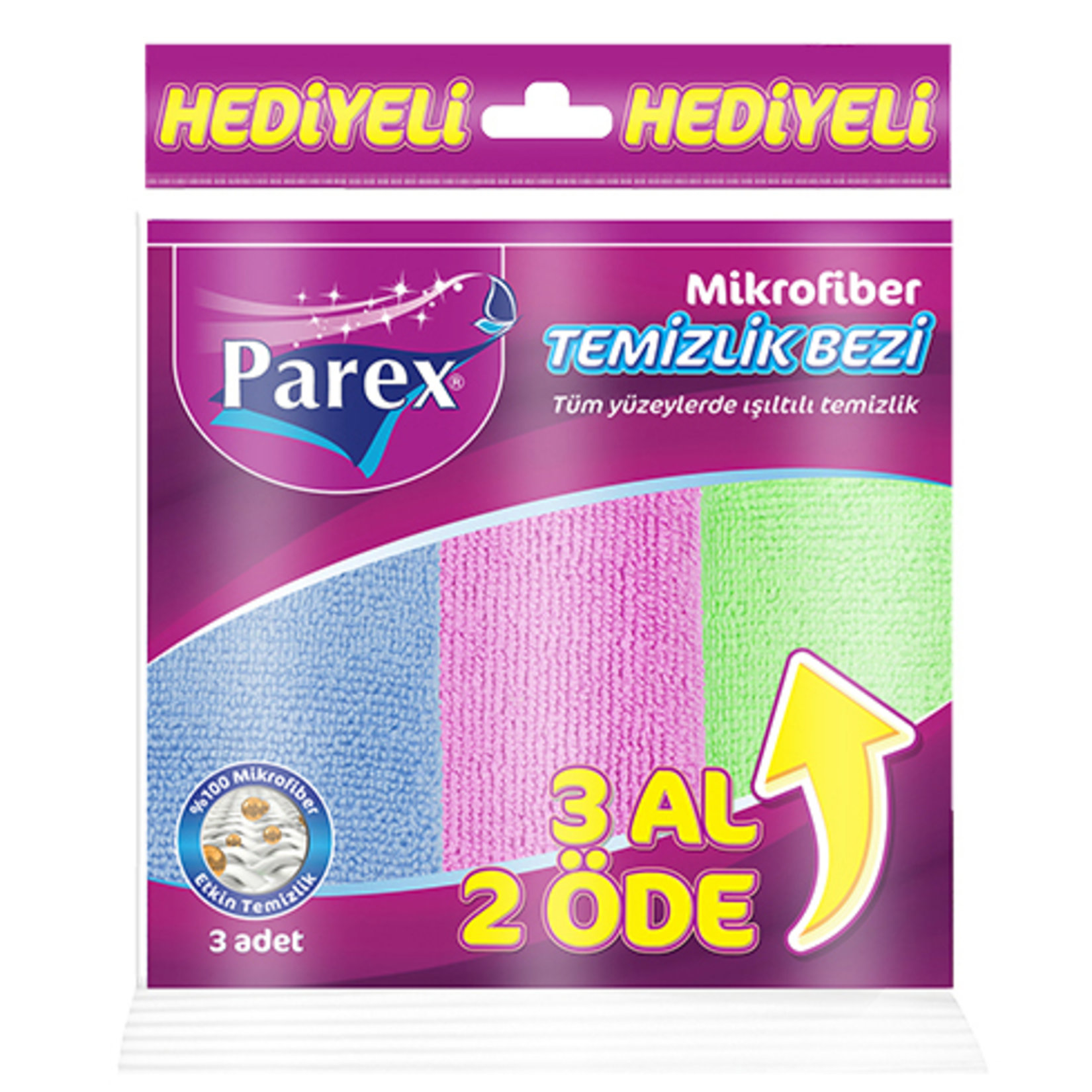 Parex Mikrofiber  Temizlik Bezi 3'lü