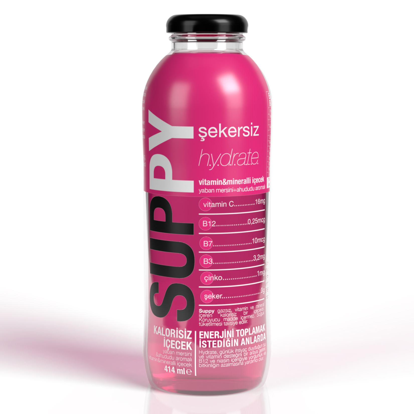 Suppy Hydrate Yaban Mersinli & Ahududu Aromalı Vitaminli Mineralli İçecek 414 Ml