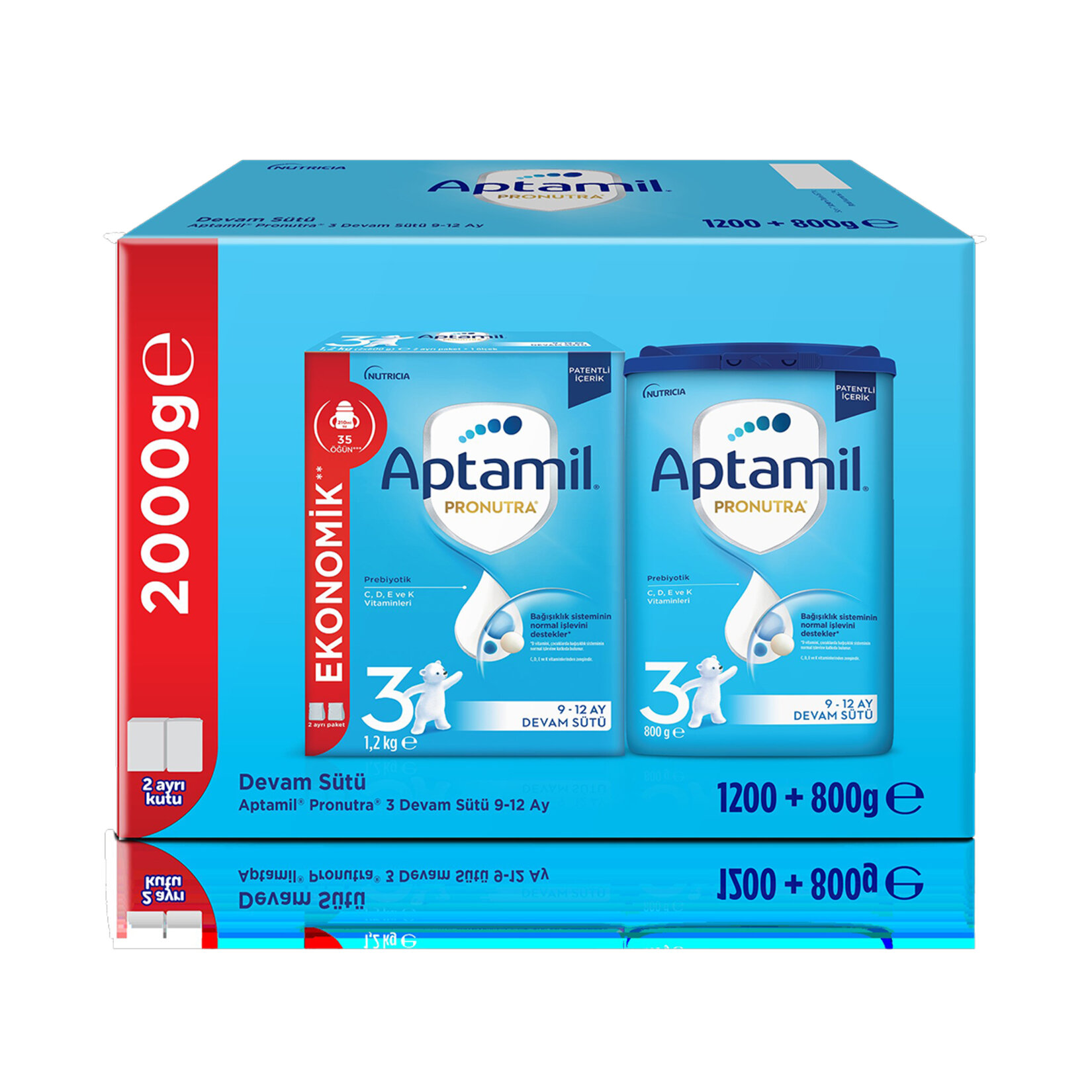Aptamil Pronutra 3 Devam Sütü 9-12 Ay 1.200+800 G