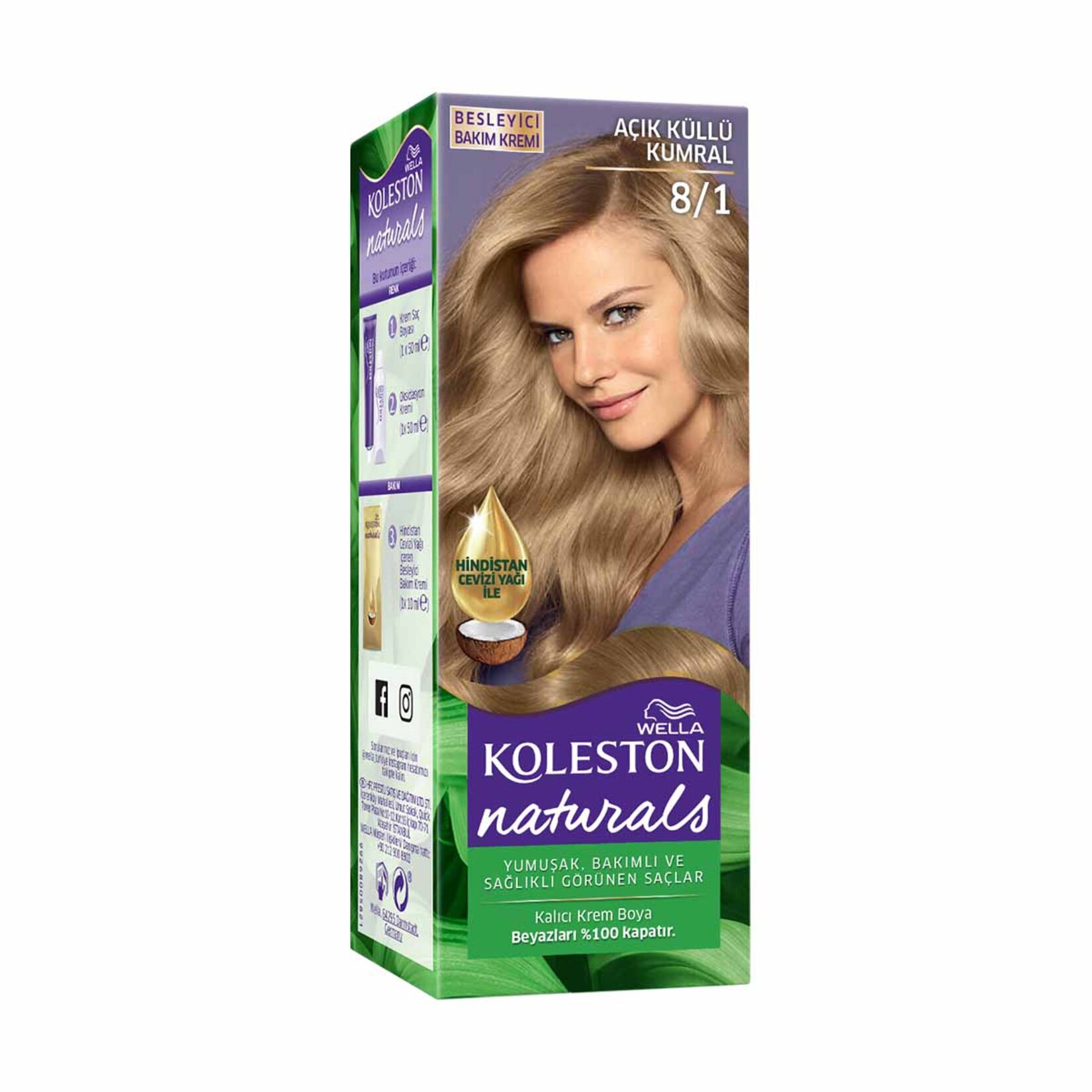 Koleston Naturals Saç Boyası 8/1 Açık Küllü Kumral 110 Ml