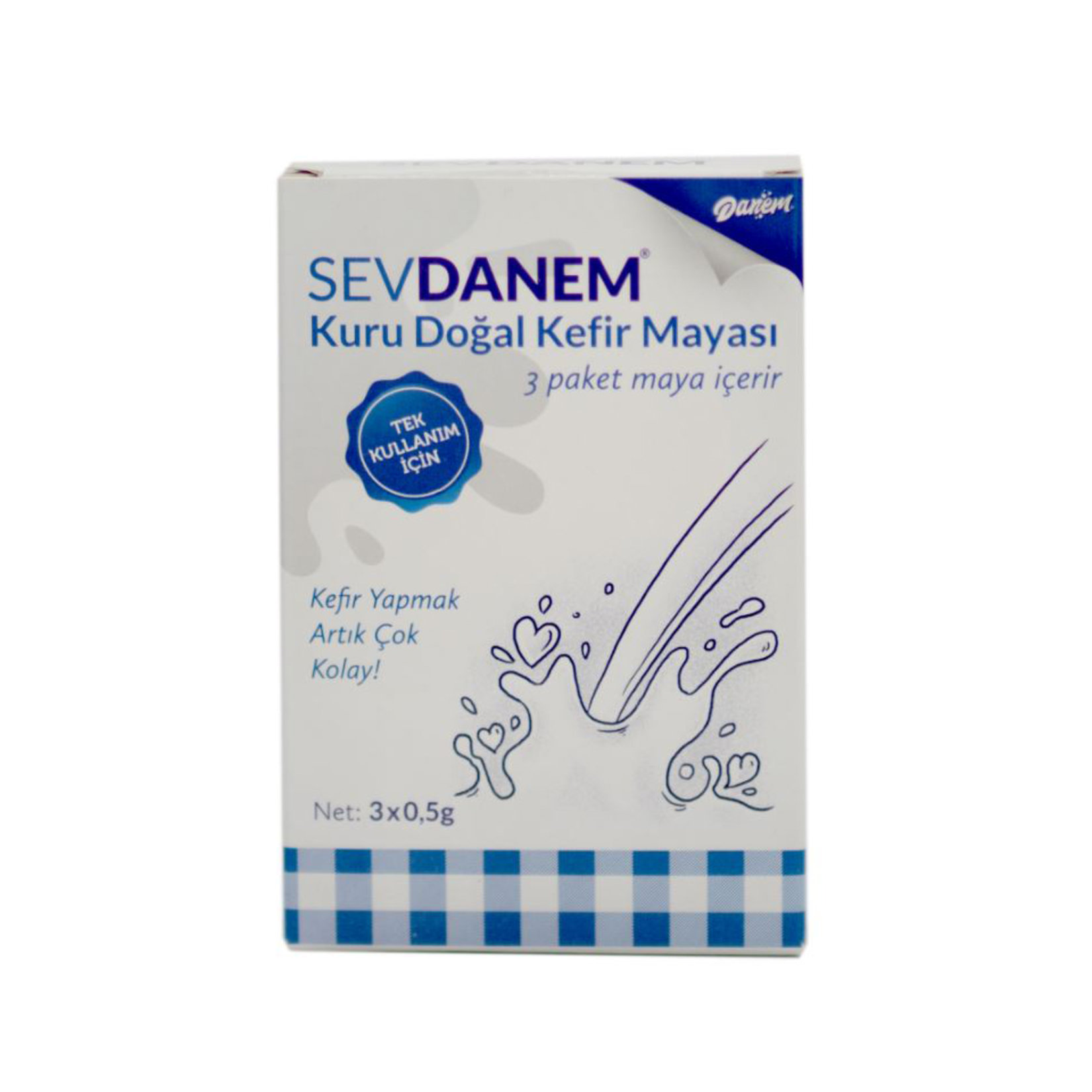 Sevdanem Tek Kullanımlık Kuru Doğal Kefir Mayası 3X0.5 G