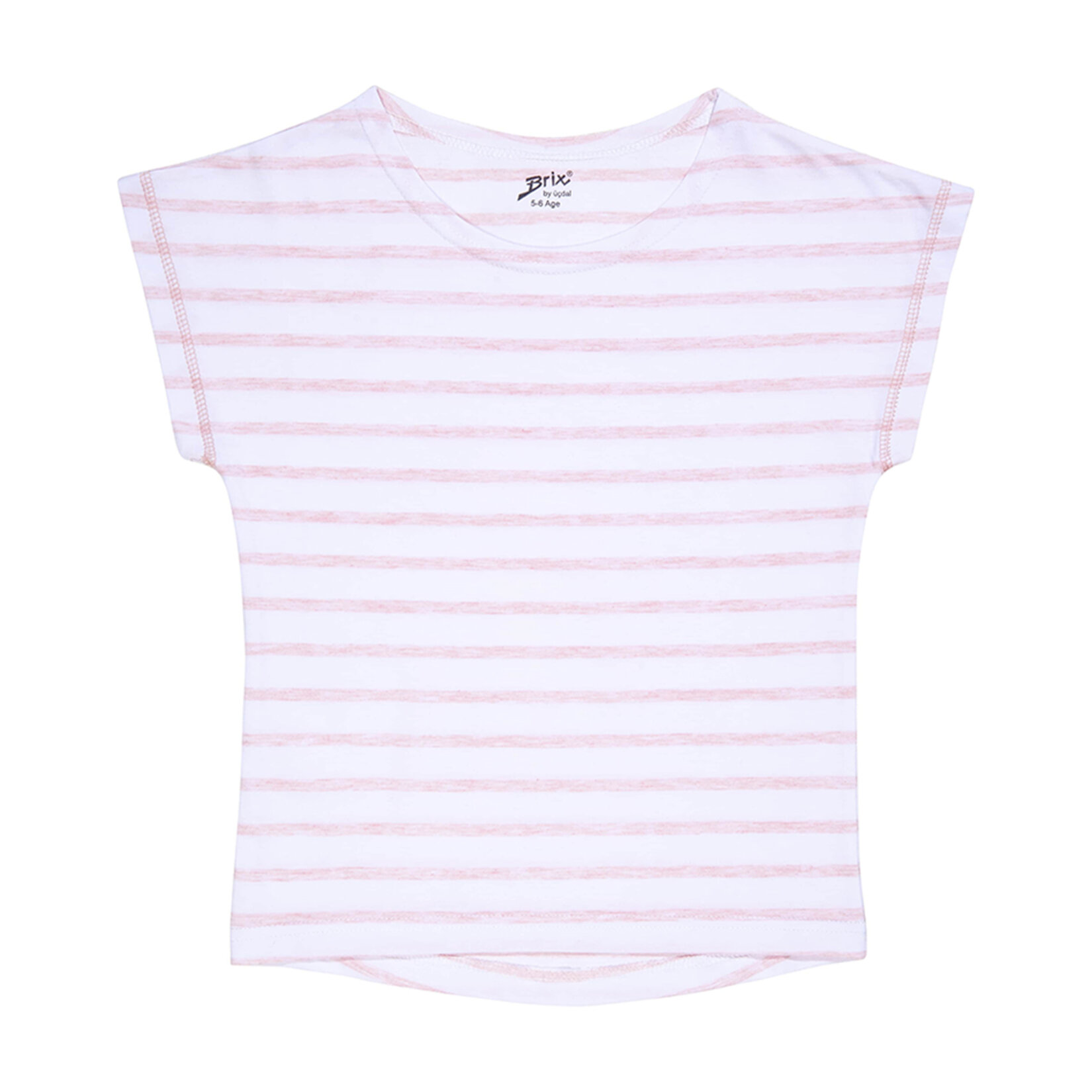 Brix Kız Çocuk Çizgili T-Shirt Pembe 3/4 Yaş 