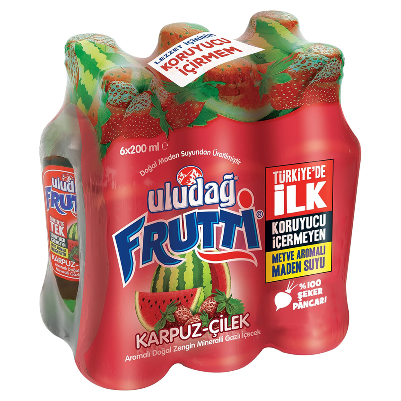 Uludağ Frutti Karpuz - Çilek 6X200 Ml