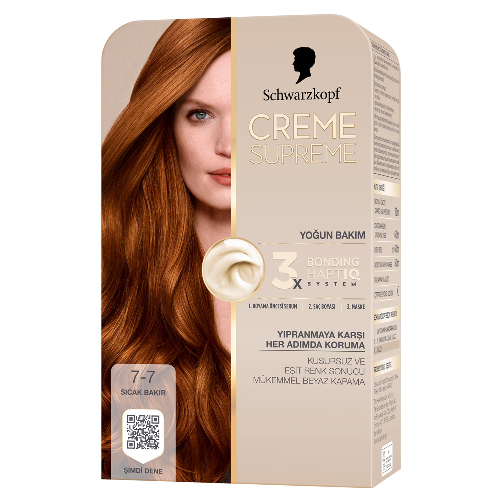 Creme Supreme 7-7 Sıcak Bakır Saç Boyası 182 Ml