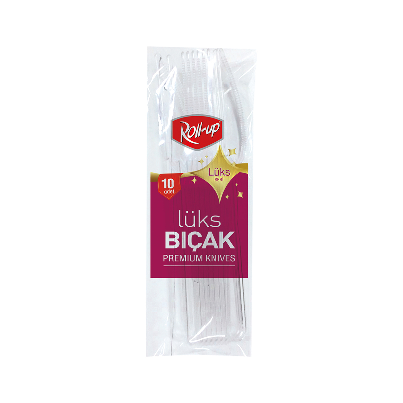 Roll-Up Plastik Lüks Bıçak 10'lu
