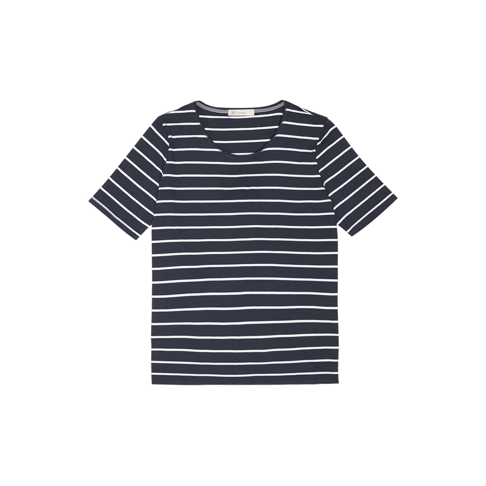 S Design Çizgili Tshirt Siyah S