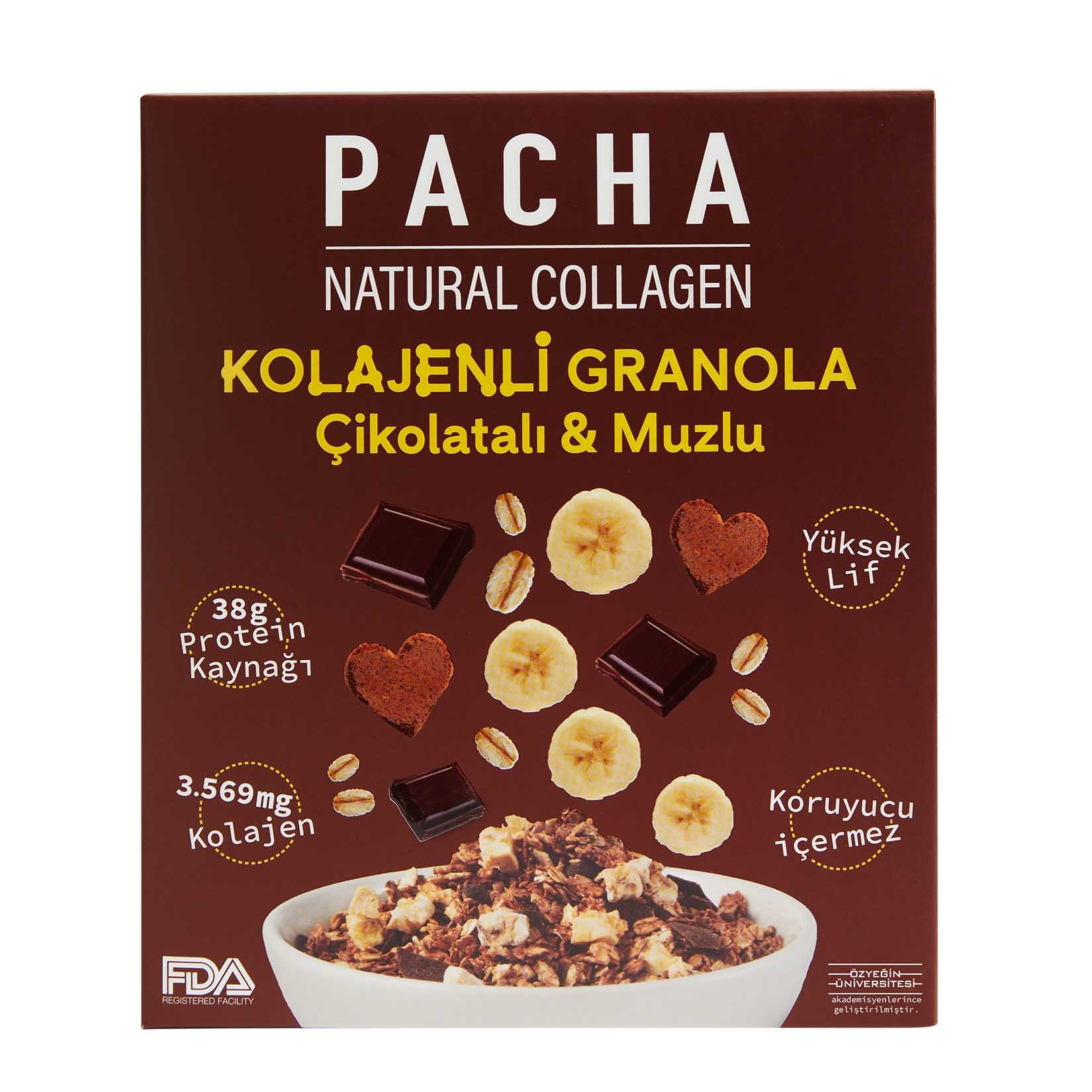 Pacha Doğal Proteinli Çikolata Muzlu Kolajenli Granola 300 G