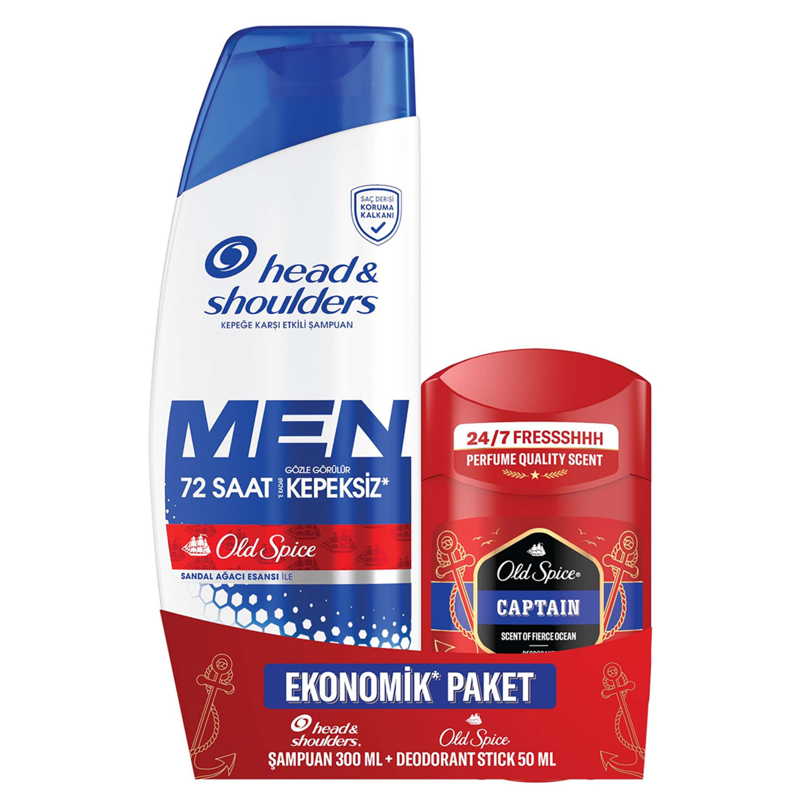 Head & Shoulders Men Ultra Şampuan 300 ml + Old Spice Captain Stick 50 ml