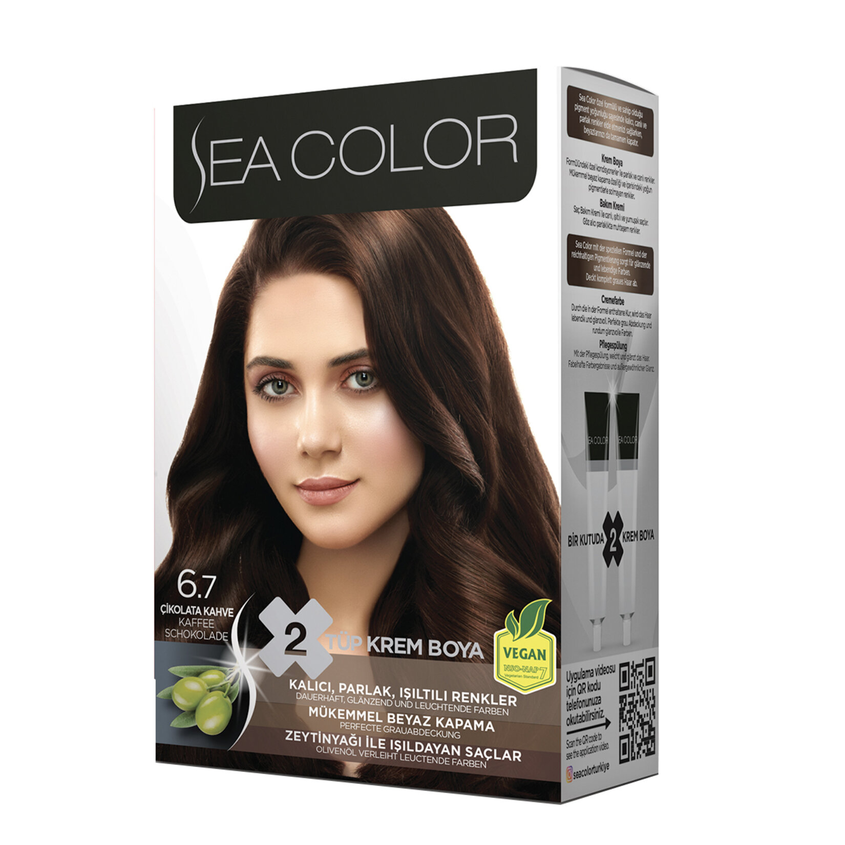 Sea Color Saç Boyası Seti 6.7 Çikolata Kahve 185 Ml