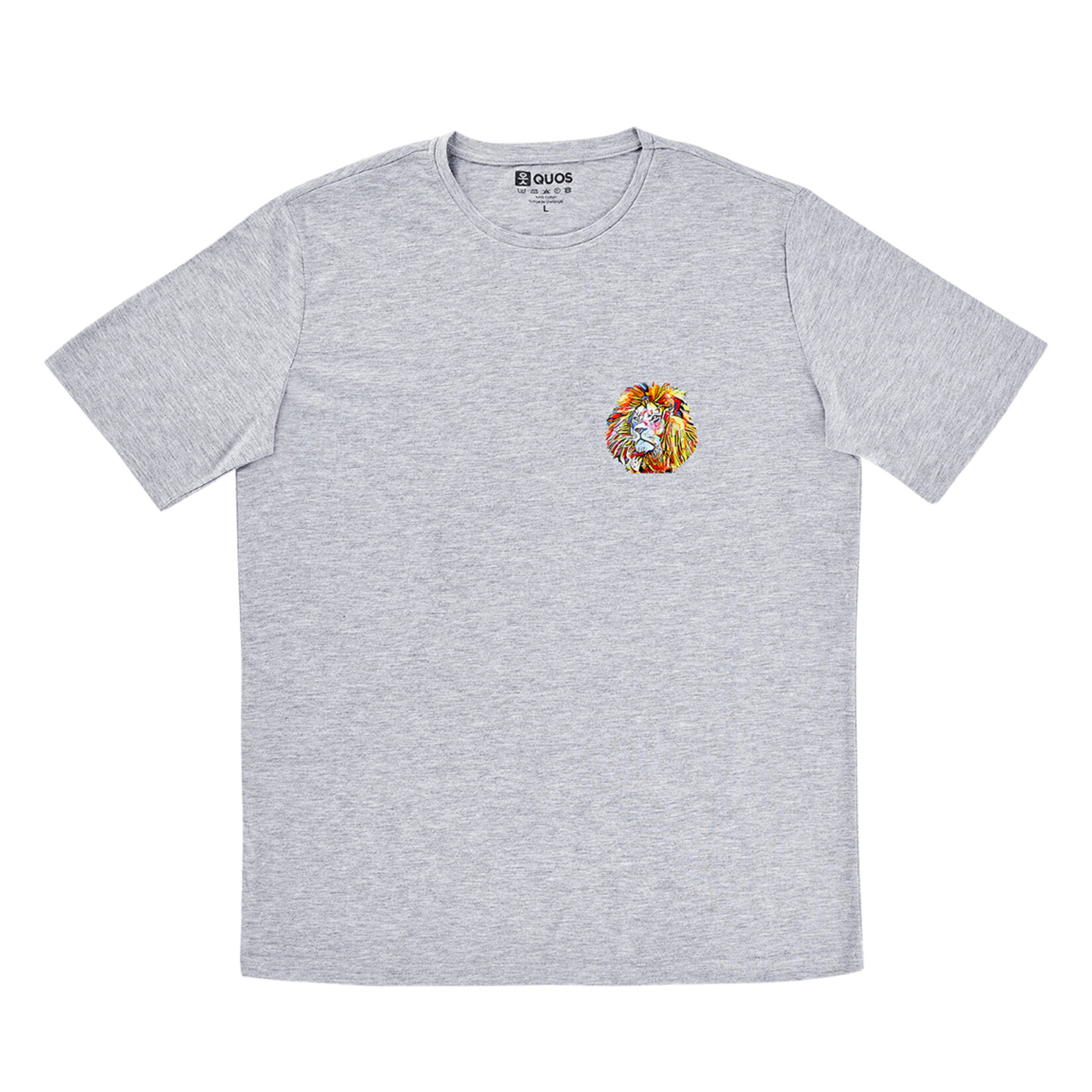 Quos 2100P Erkek Sıfır Yaka Baskılı Tshirt M - XXL