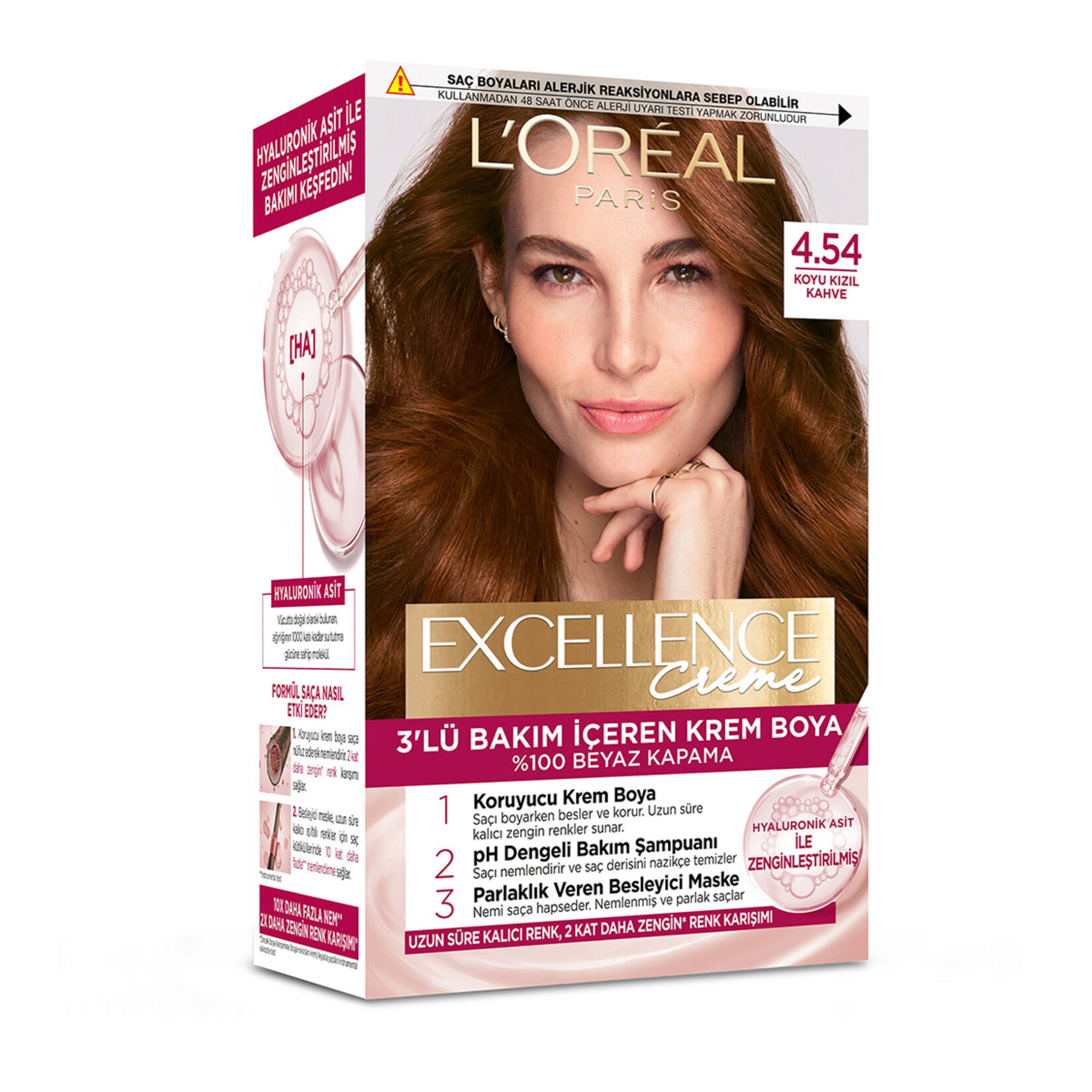 Excellence Creme 4.54 Koyu Kızıl Kahve Saç Boyası 192 Ml
