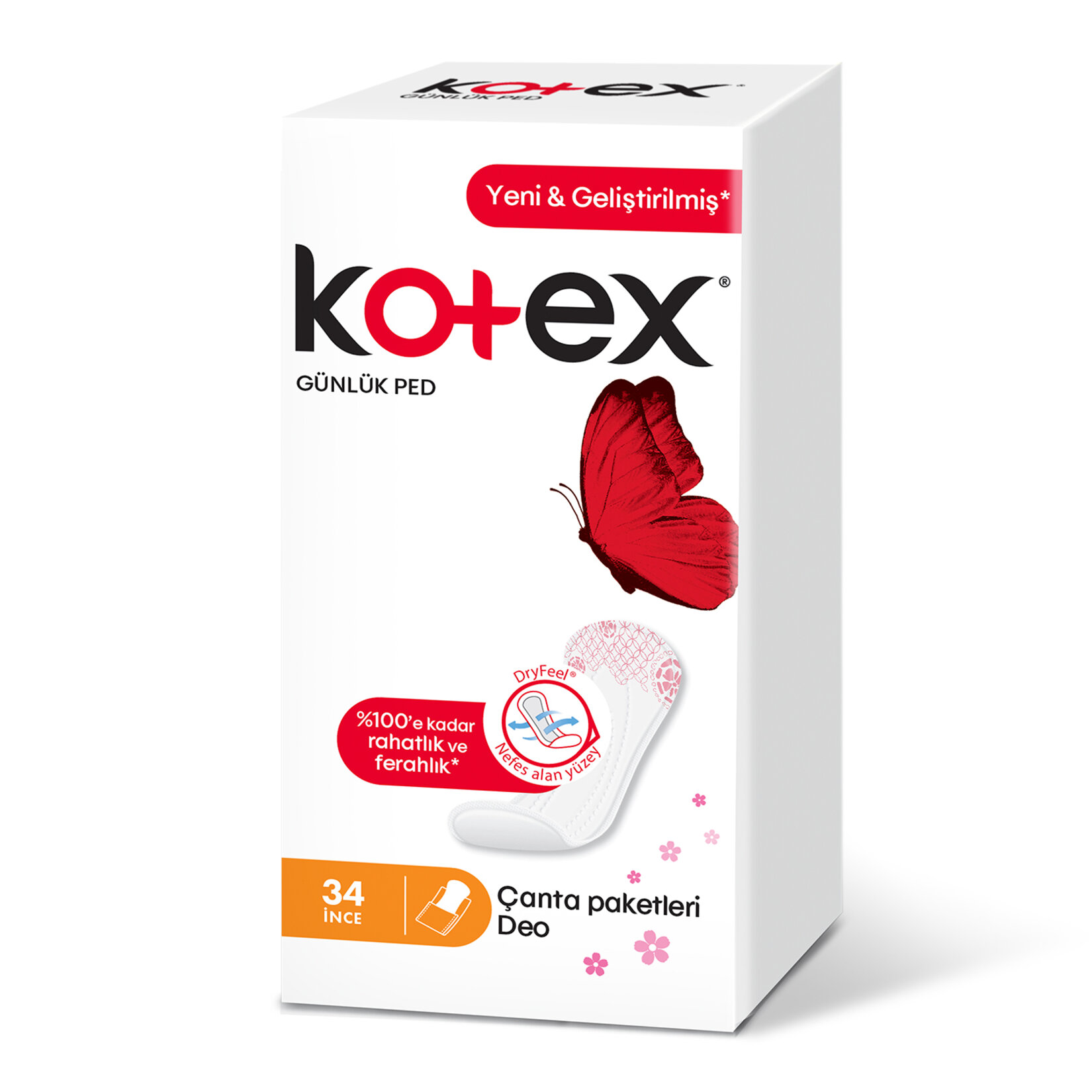 Kotex İnce Günlük Ped Parfumlu 34'lü