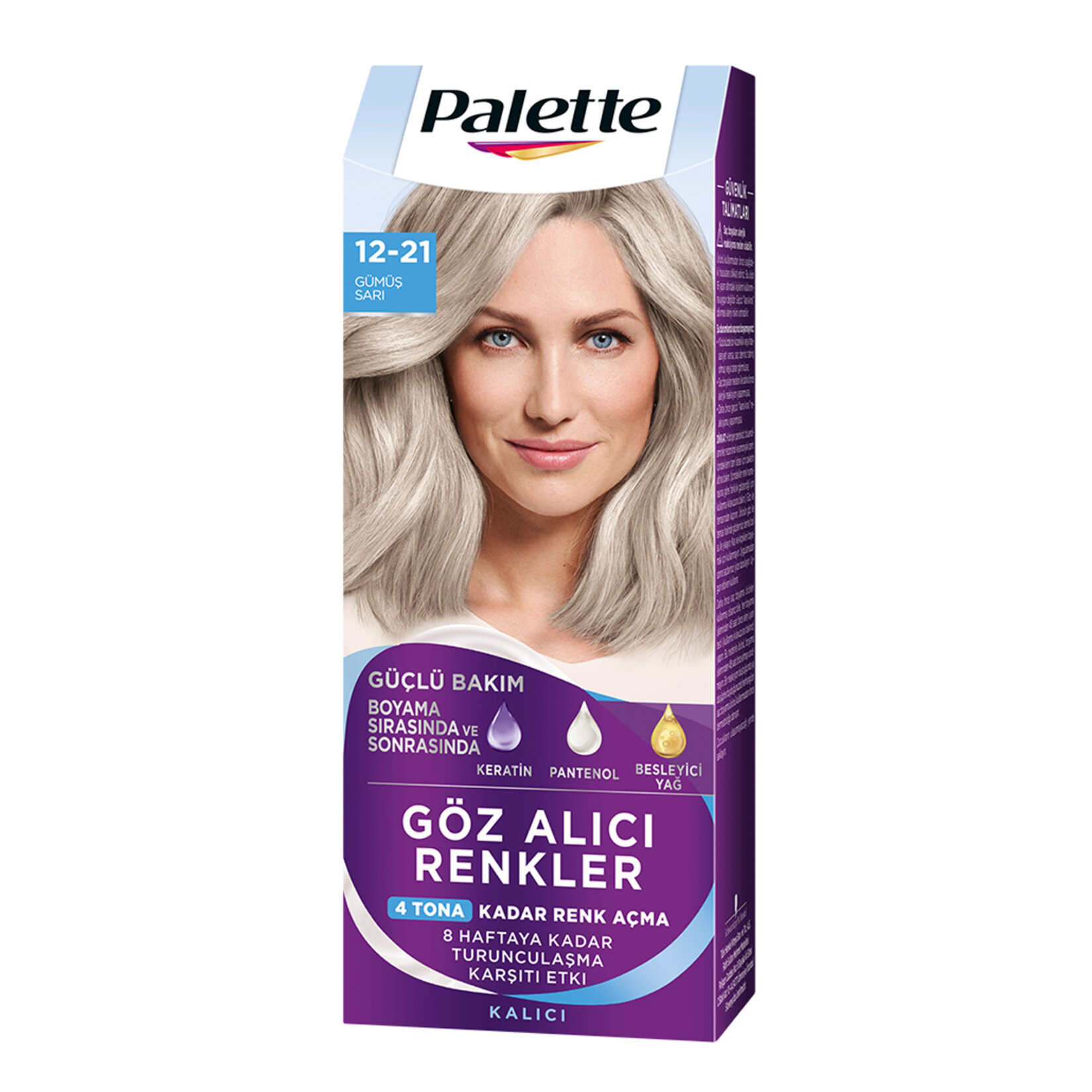 Palette Göz Alıcı Renkler 12-21 Gümüş Sarı Renk Açıcı Saç Boyası 110 Ml