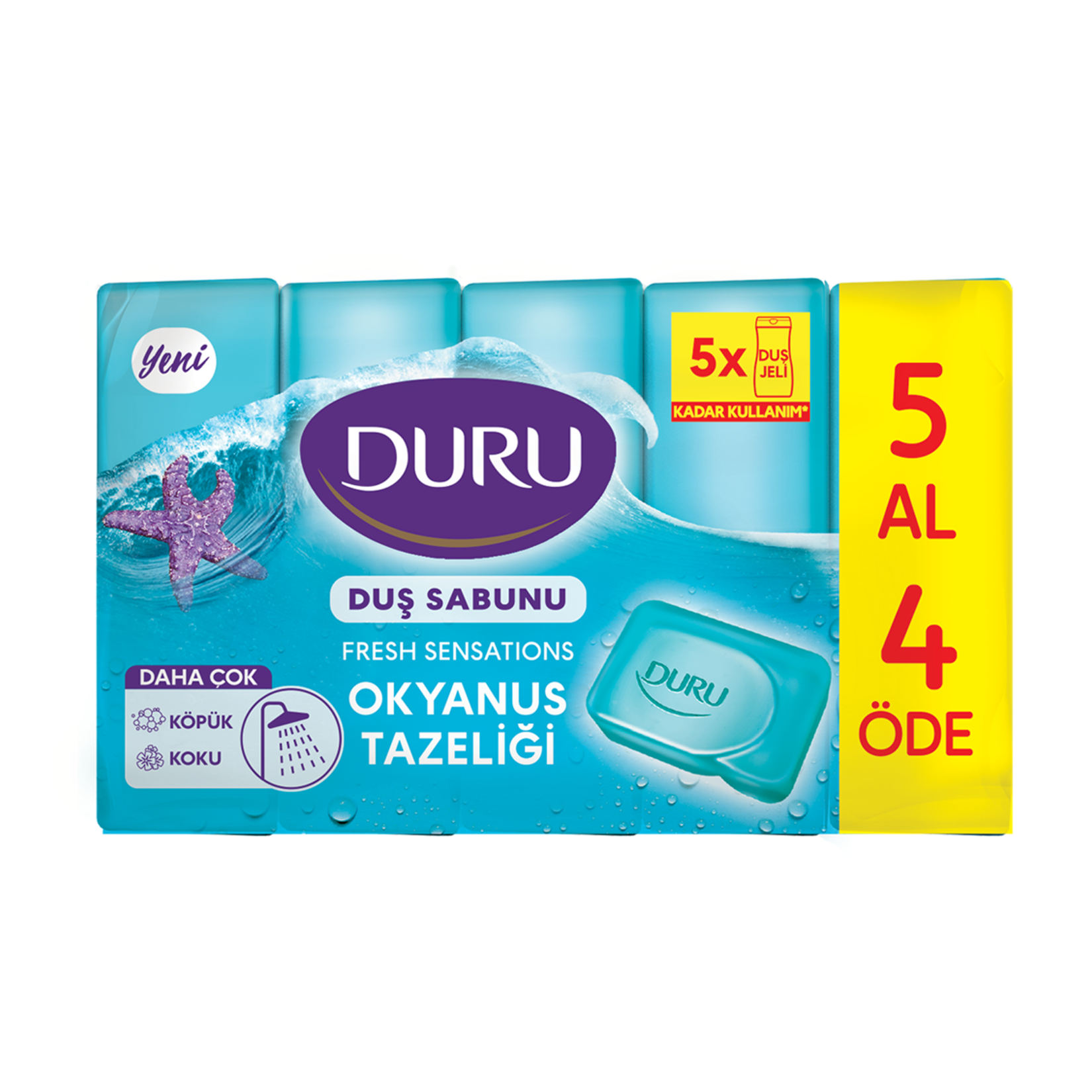 Duru Fresh Sensations Okyanus Esintisi Duş Sabunu 5 x 150 G
