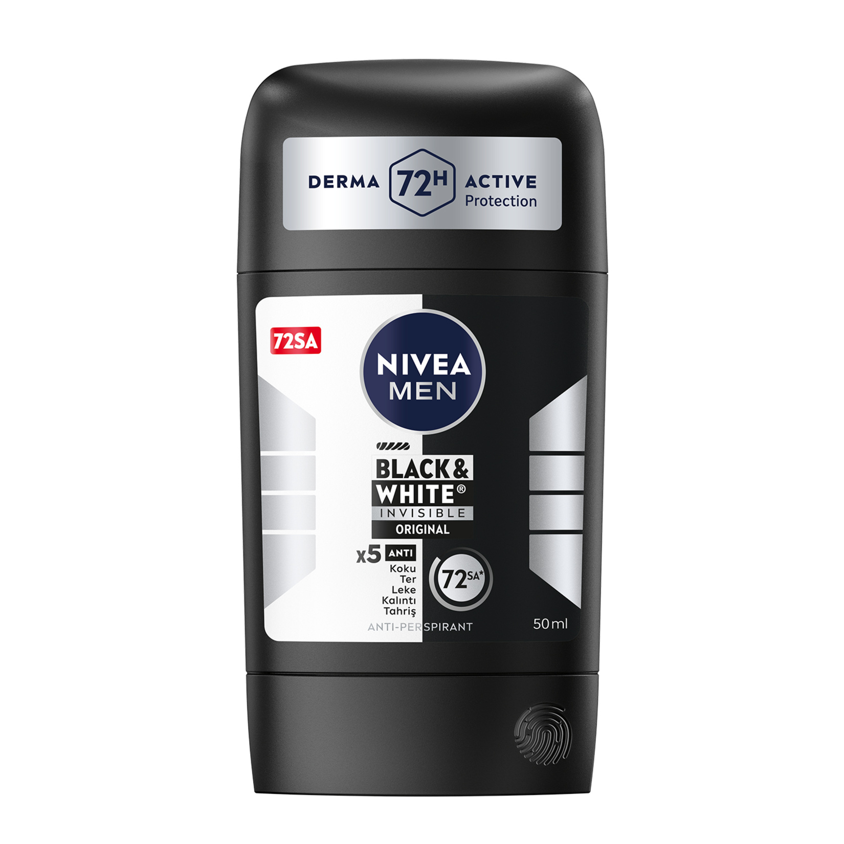 NIVEA MEN Erkek Stick Deodorant Black&White 72 Saat Anti-perspirant Insible Original 50 ml