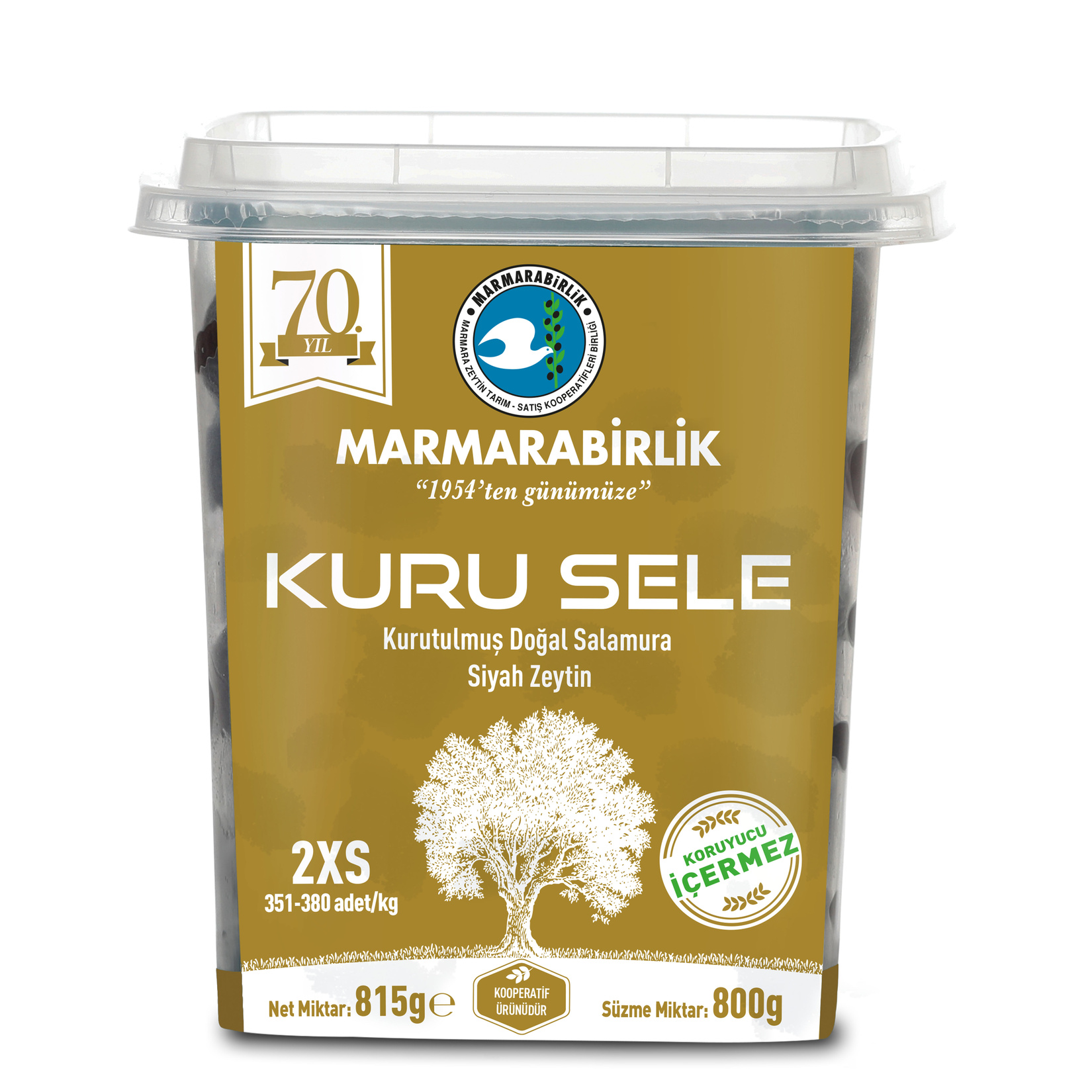 Marmarabirlik Kuru Sele Zeytin 351- 380 Ad/kg 800 G
