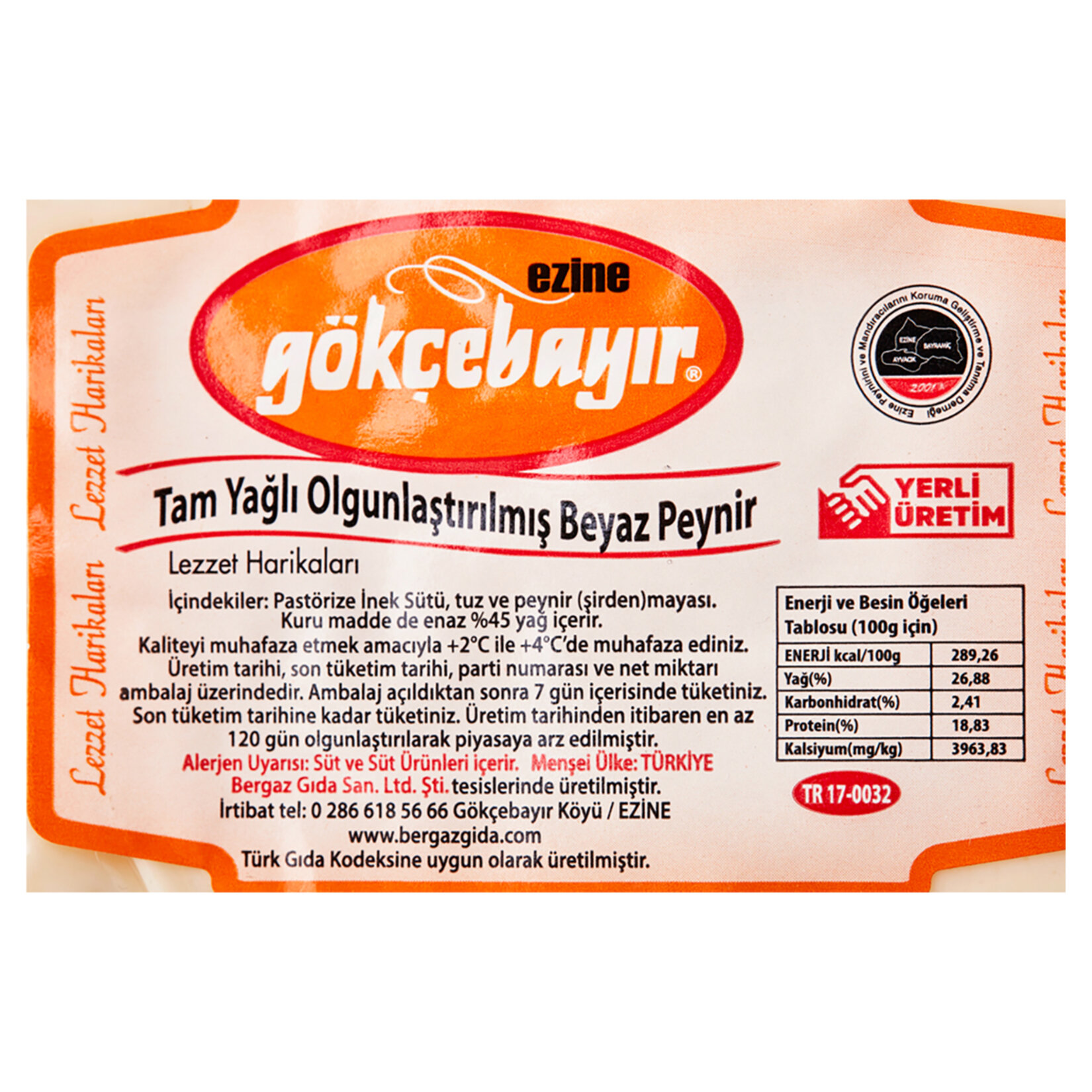 Gökçebayır Ezine İnek Peyniri Kg