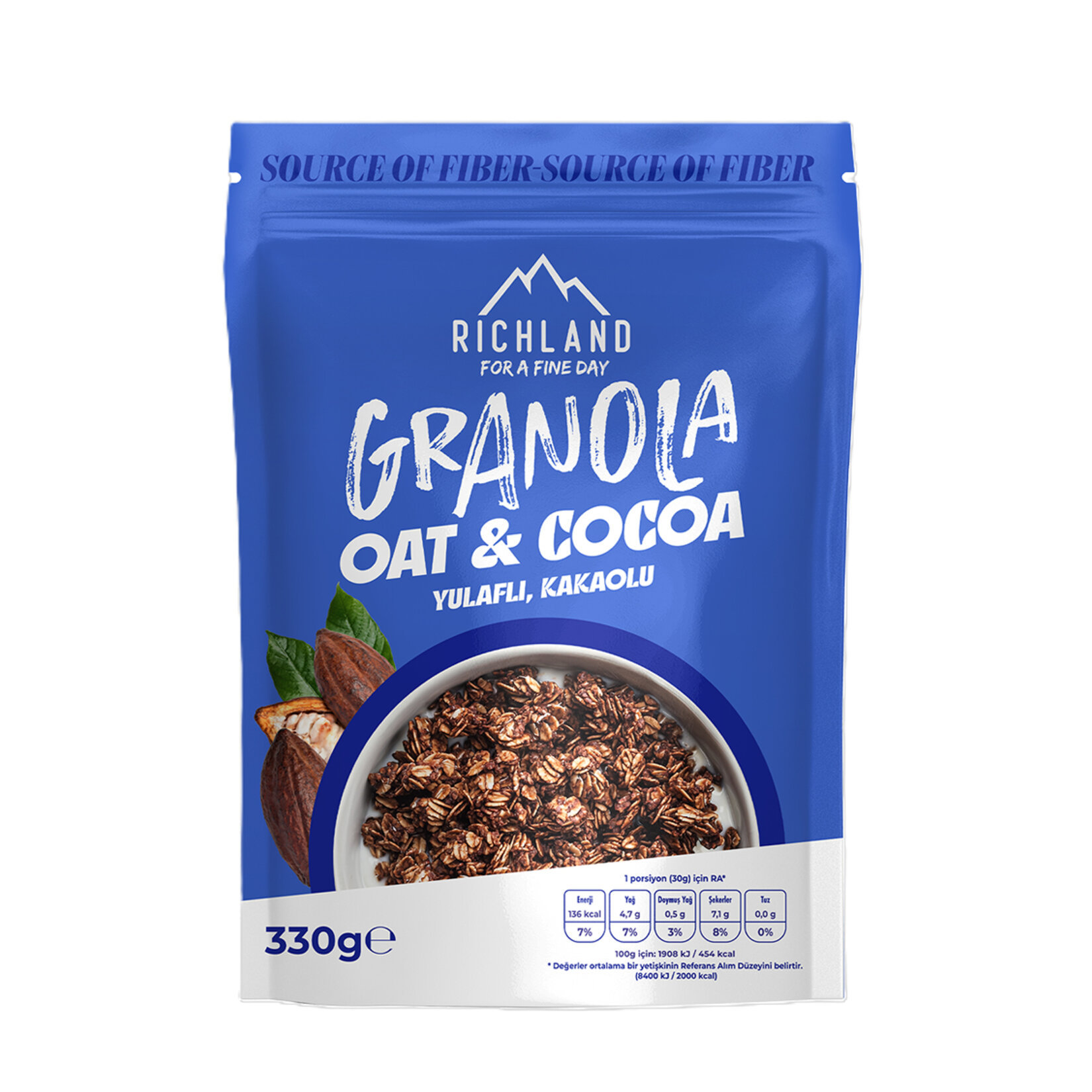 Richland Granola Yulaflı ve Kakaolu 330 G