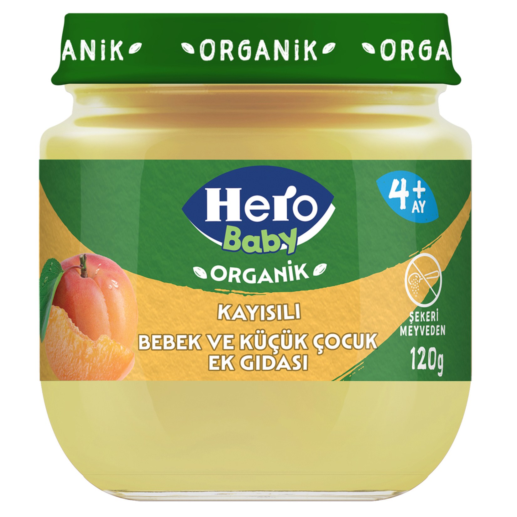 Hero Baby Organik Kayısılı Kavanoz Mama 120 G