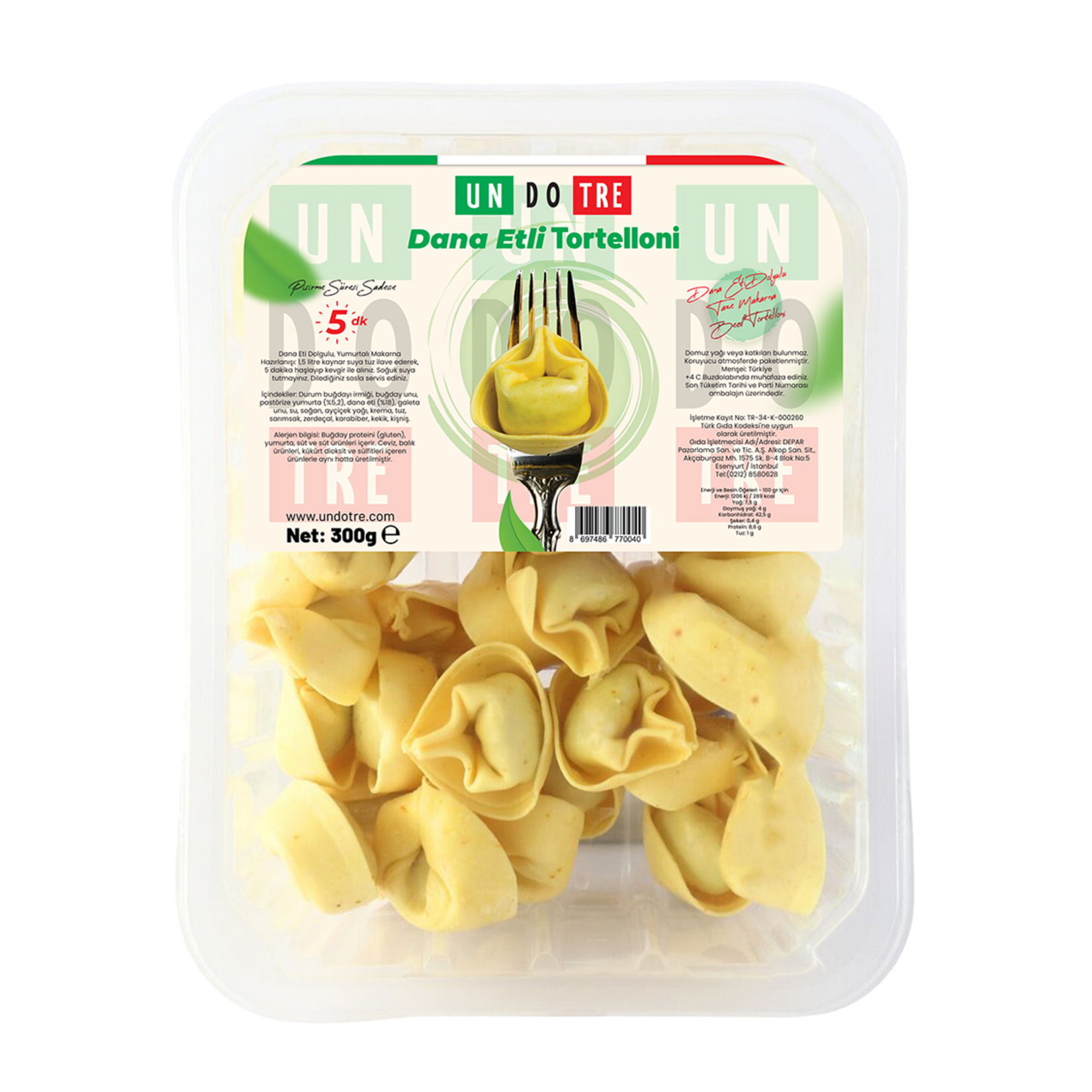 Un Do Tre Dana Etli Tortellini 300 G