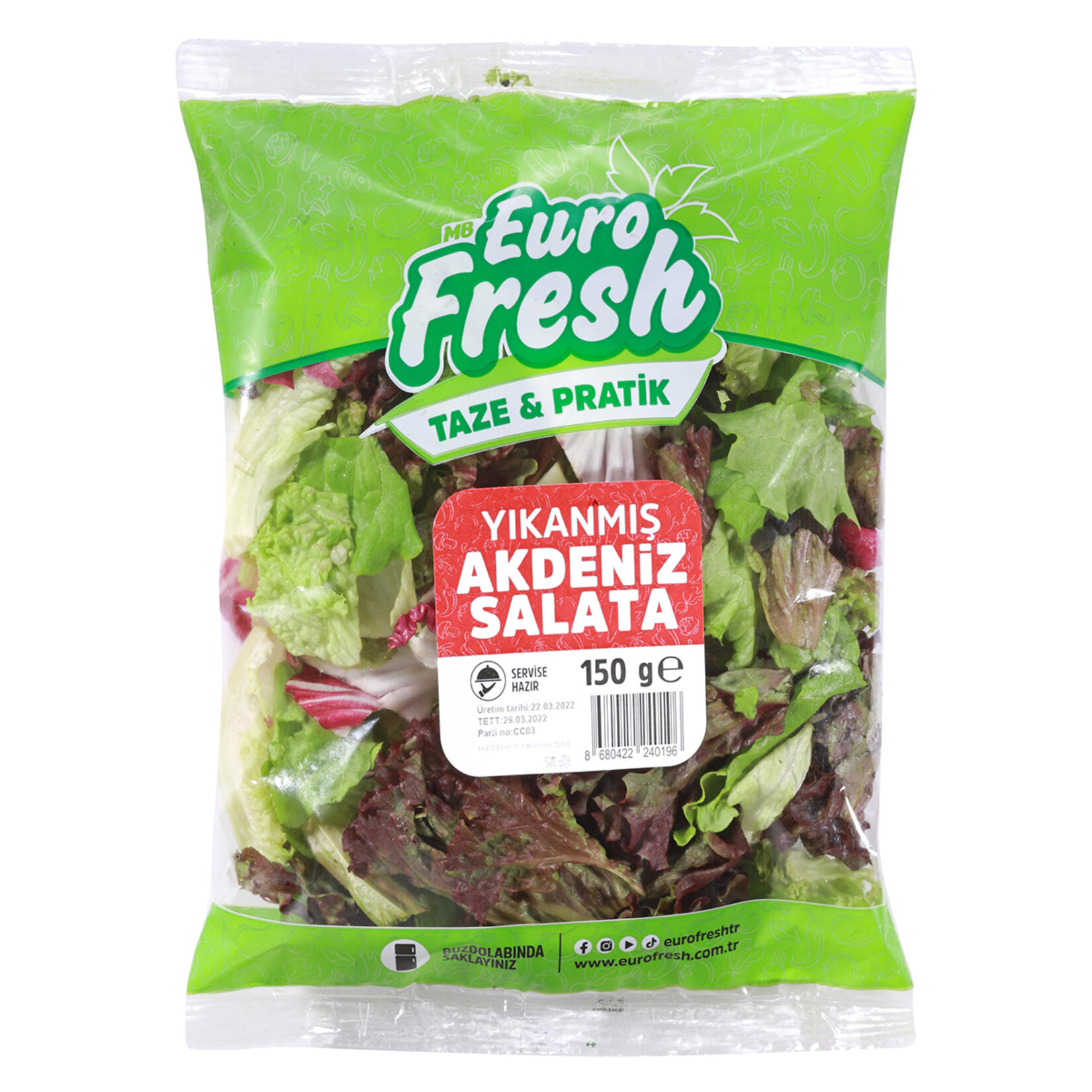 Eurofresh Doğranmş Karışık Akdeniz Salata 150 G