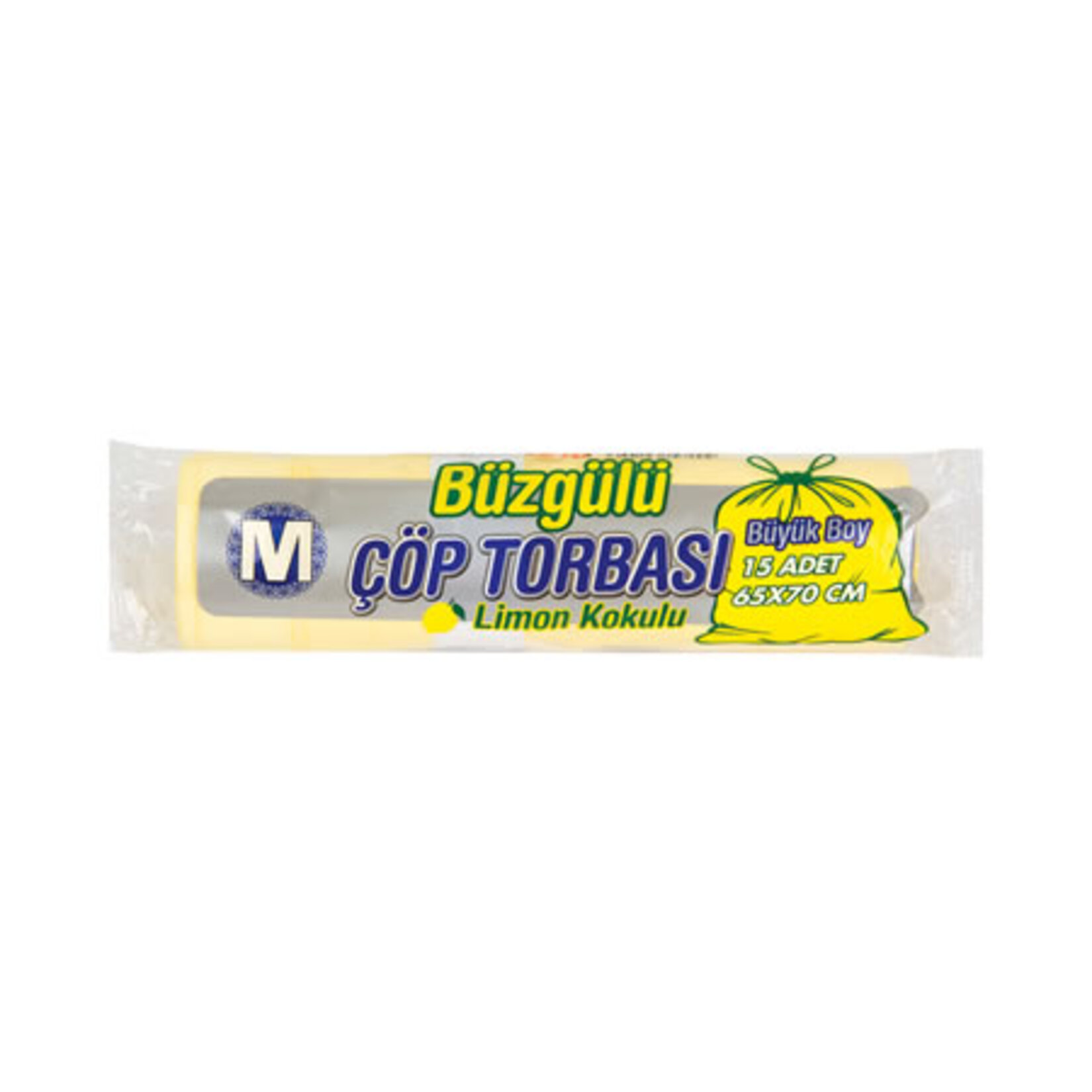 Migros Çöp Torbası Büzgülü Büyük Boy Limon Kokulu 15'li