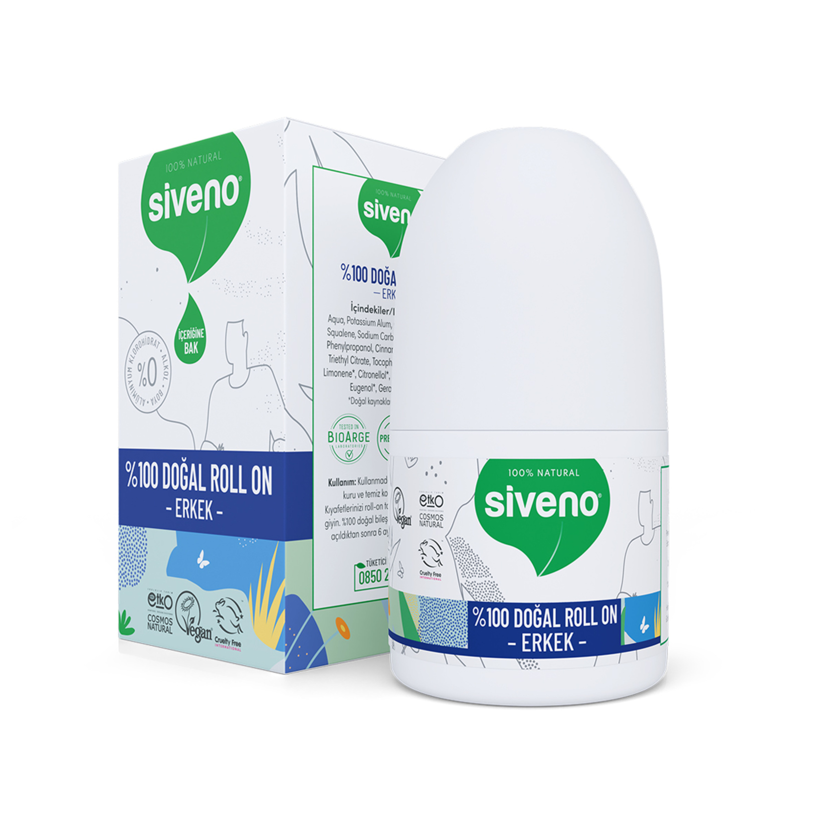 Siveno Roll-On Deodorant Erkekler İçin 50 Ml