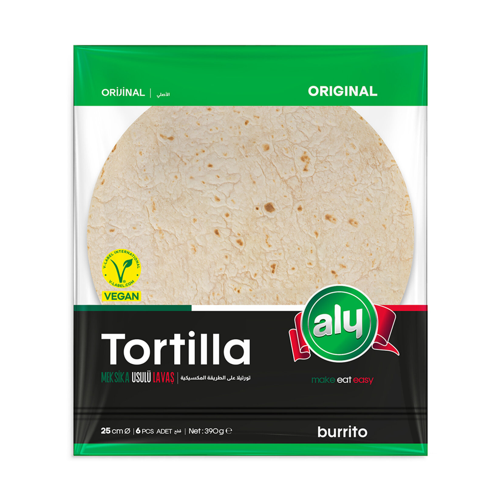Aly Tortilla Lavaş 25 Cm 6'lı 390 G