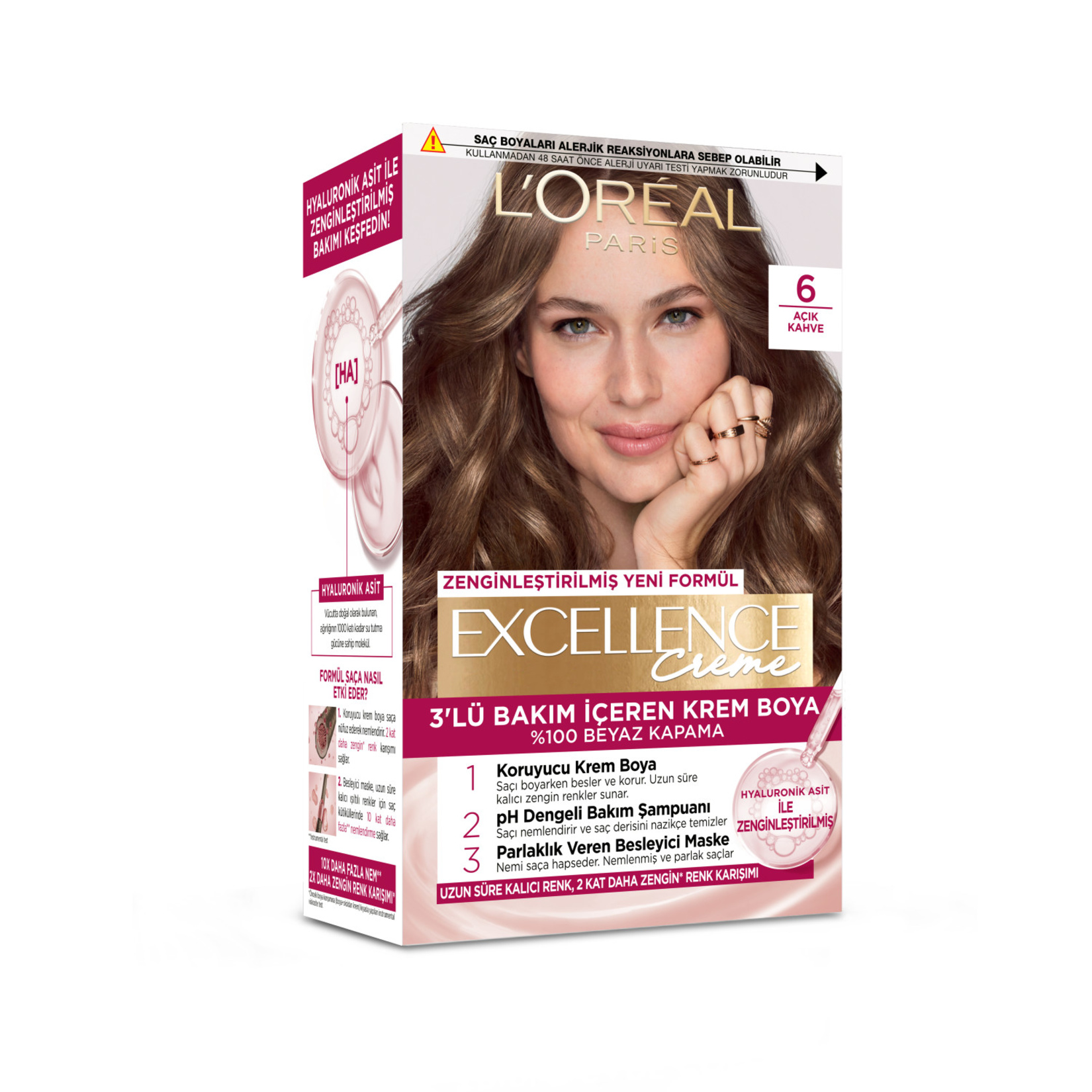 Excellence Creme Saç Boyası - 6 Açık Kahve 192 Ml